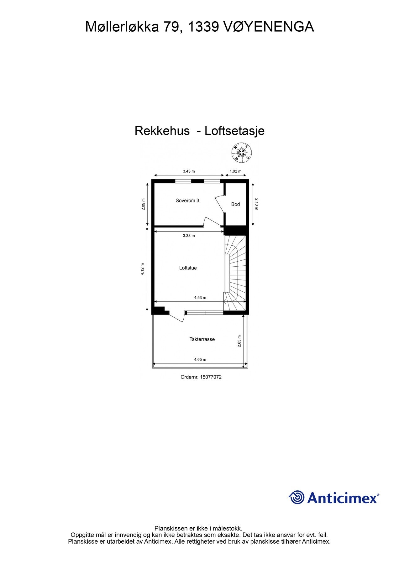 Plantegning 3. etasje Galleribilde