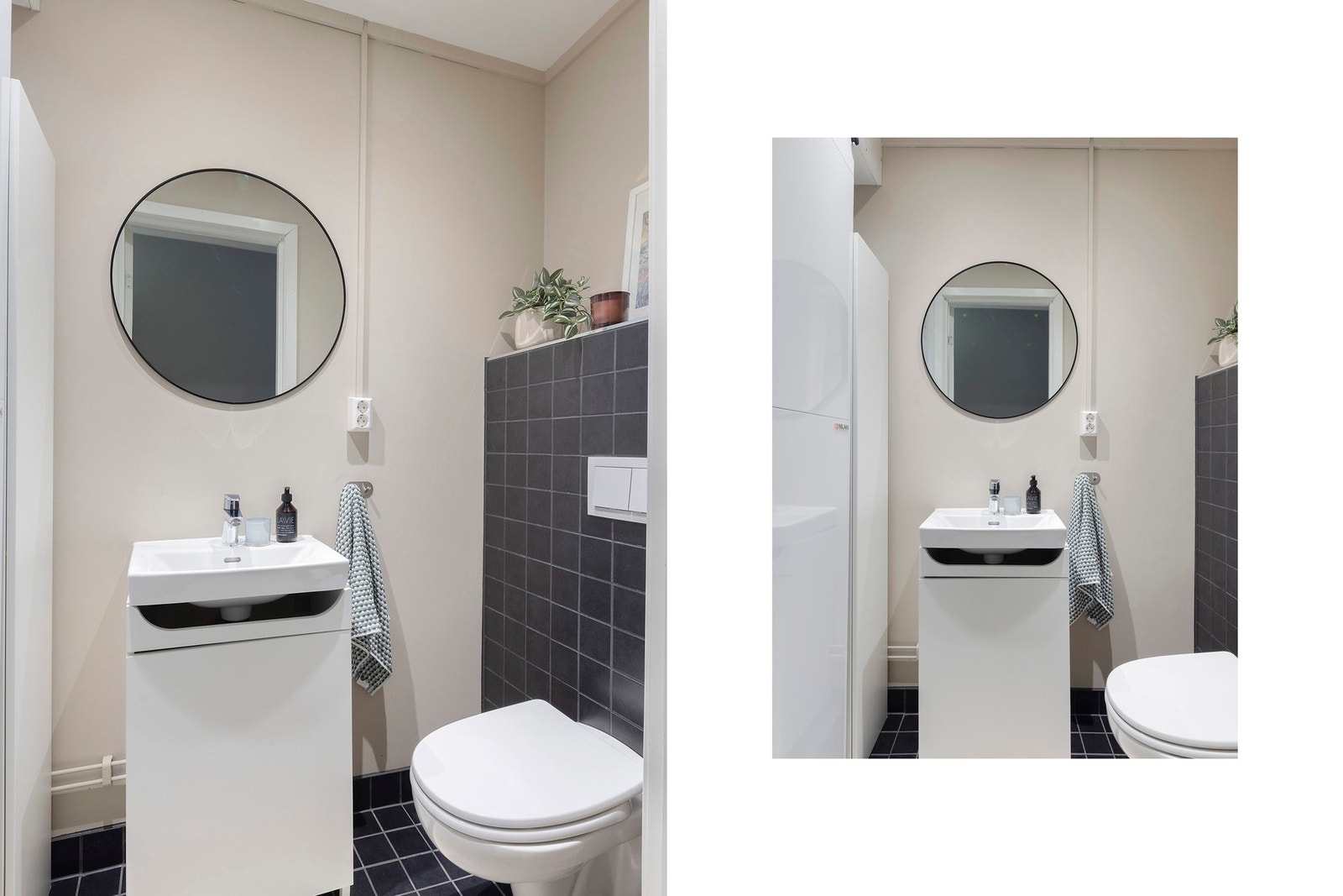 Praktisk toalettrom med enkel og funksjonell utforming Galleribilde