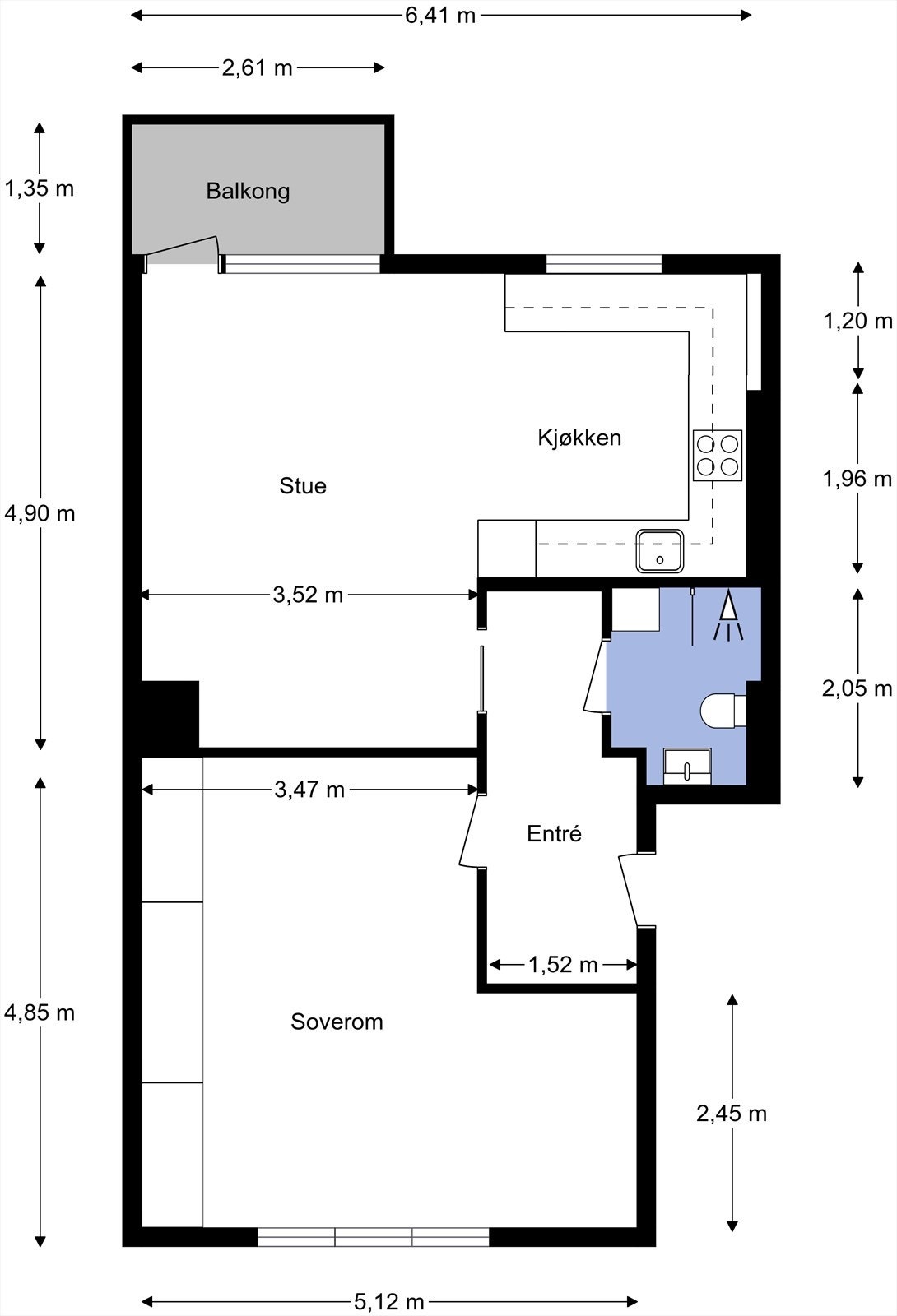 - Det medfølger to boder, en på loft med gulvareal på ca. 8 m² og en i kjellerbod på ca. 2 m² - Galleribilde