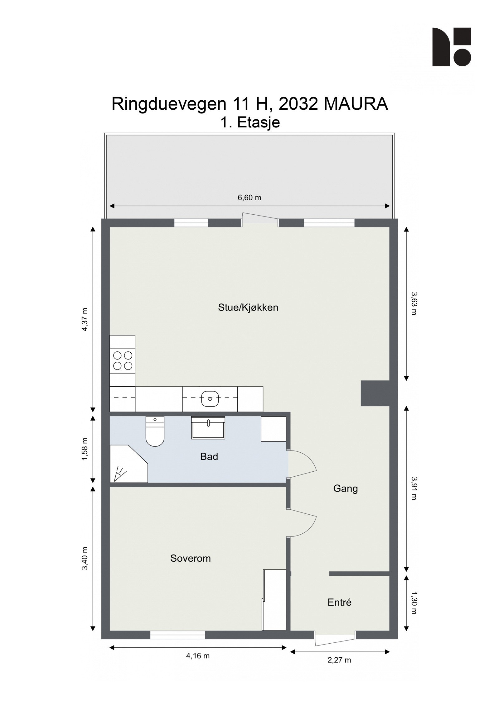 Plantegning 1. Etasje. Galleribilde