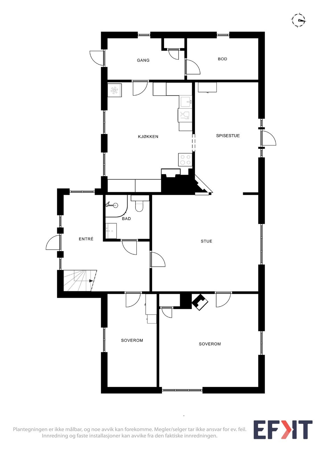 Plantegning 1 etg. Galleribilde