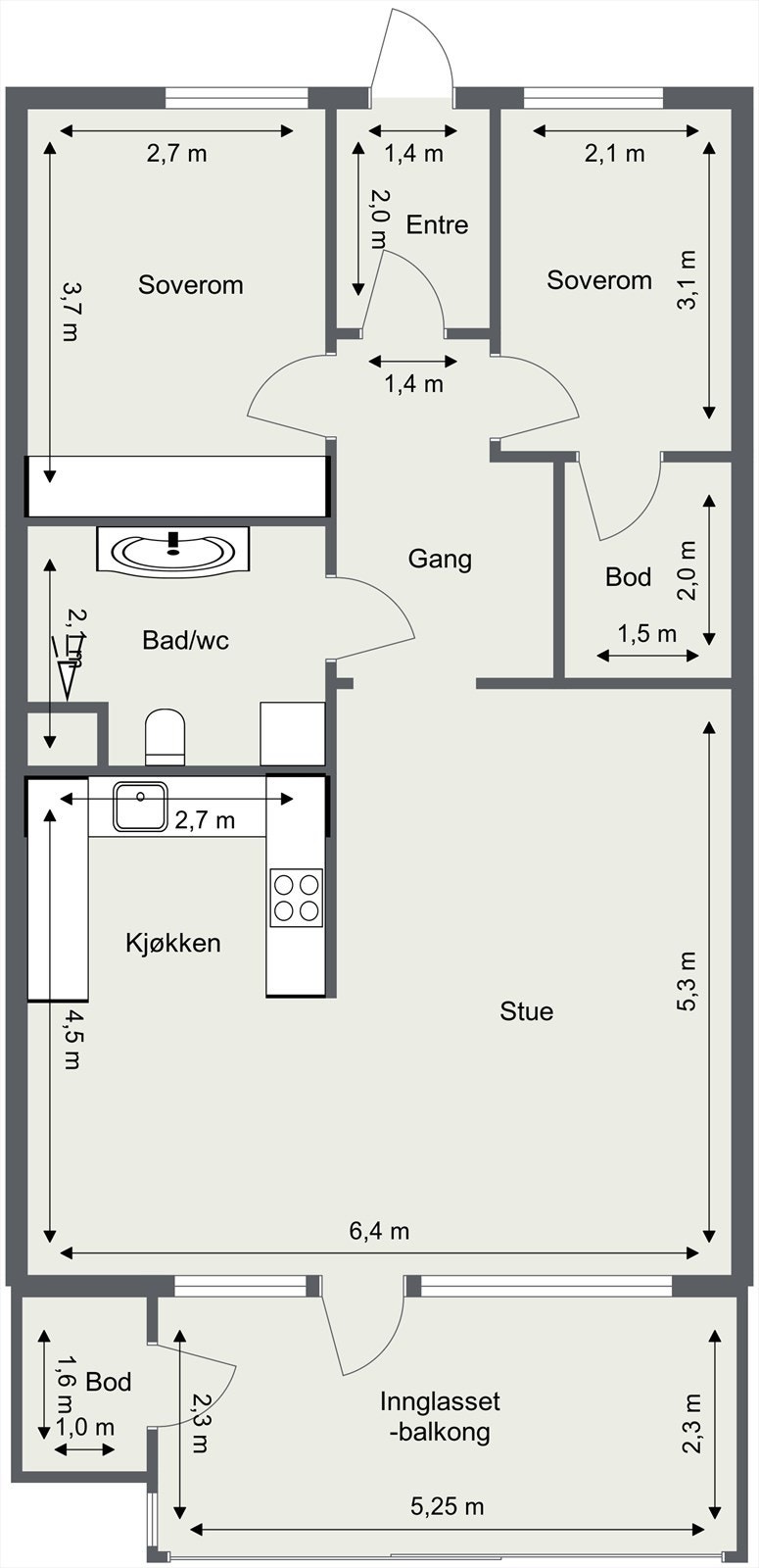 Plantegning Skullerudbakken 2B Galleribilde