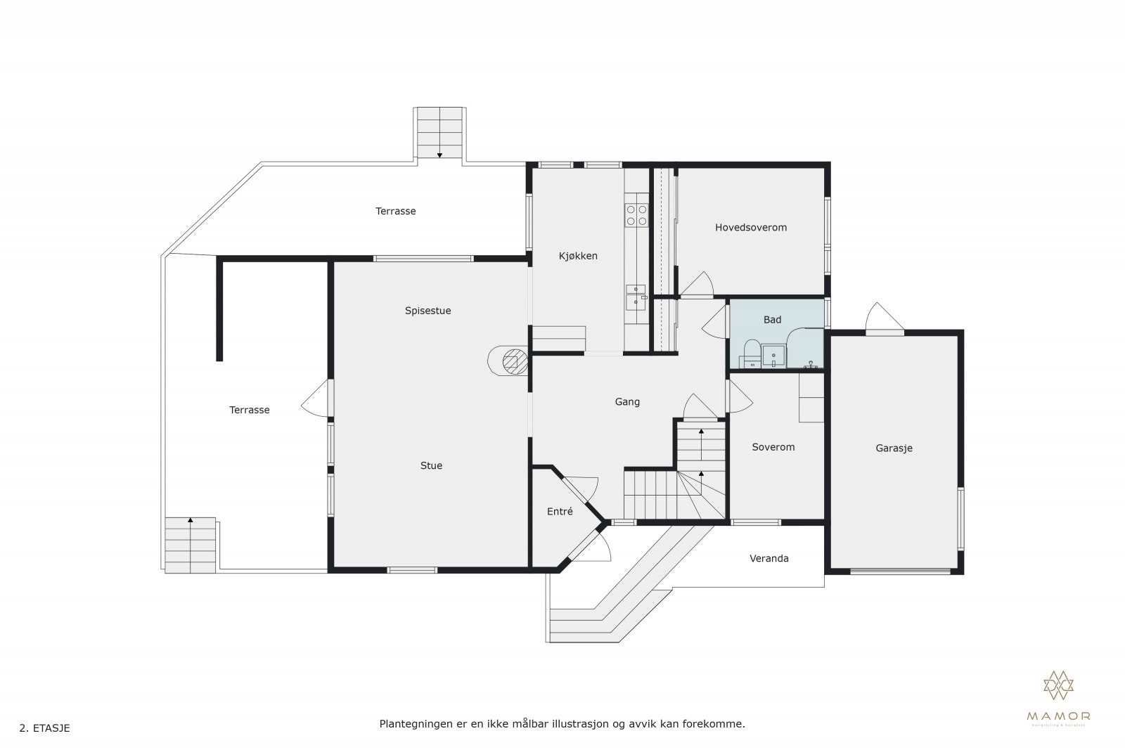 Plantegning 1. etasje Galleribilde