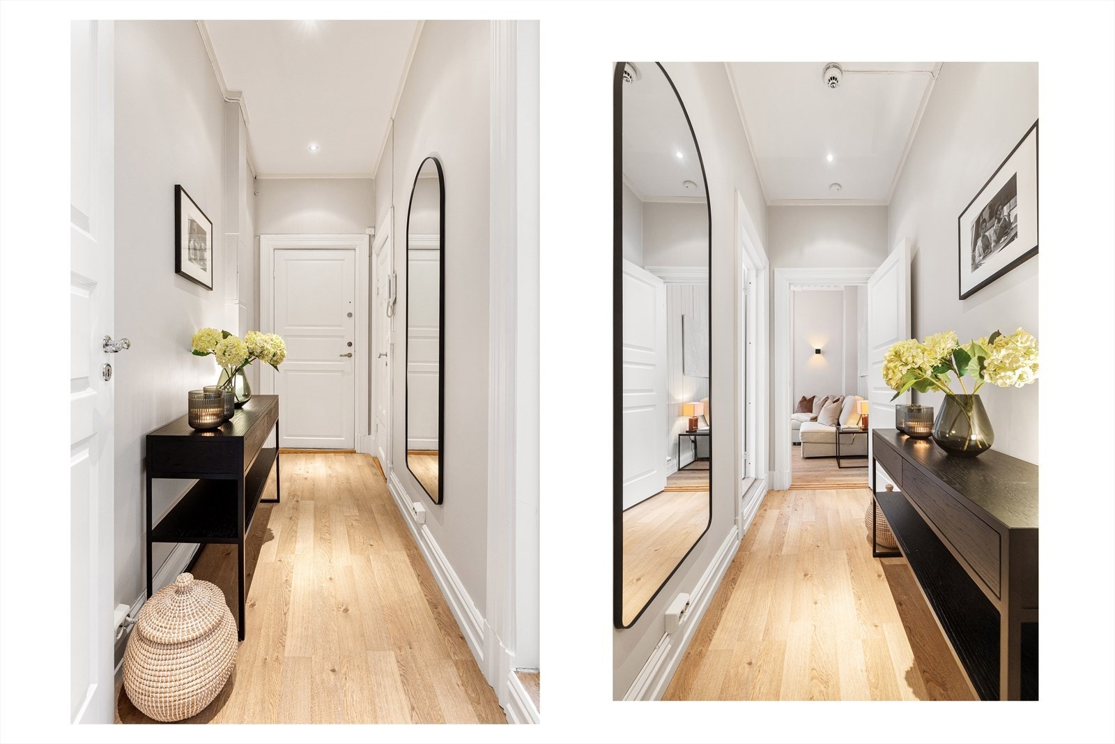 Velkommen inn! I gangen er det god plass til knagger og skohylle. Galleribilde