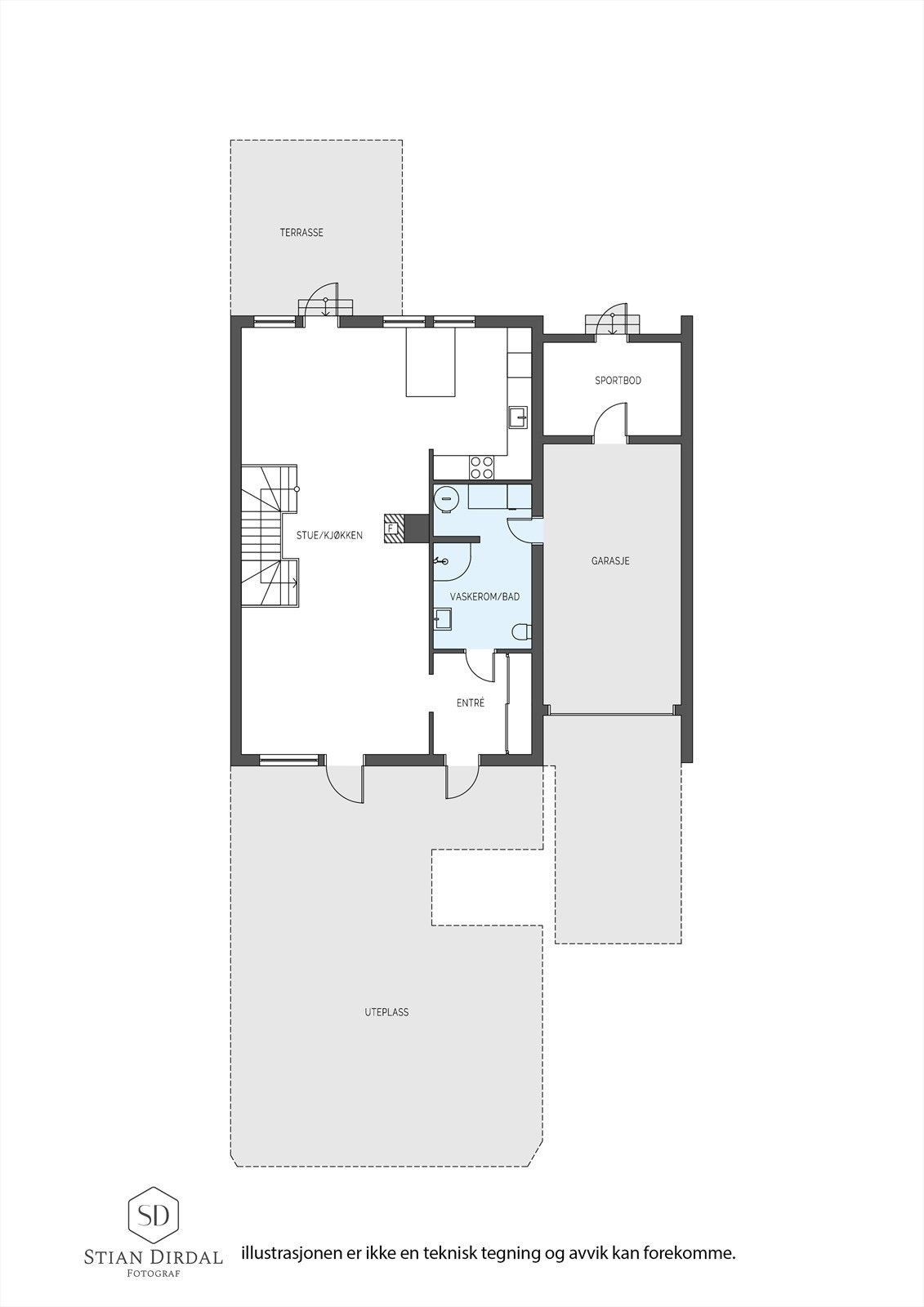 Plantegning 1. etasje. Galleribilde