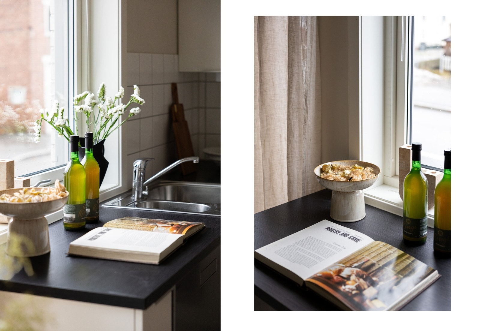 Det er en fin kombinasjon av skap- og benkeplass for både oppbevaring og matlaging. Galleribilde