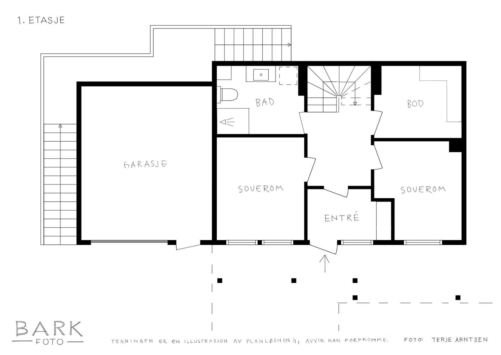 Plantegning 1. etasje. Galleribilde