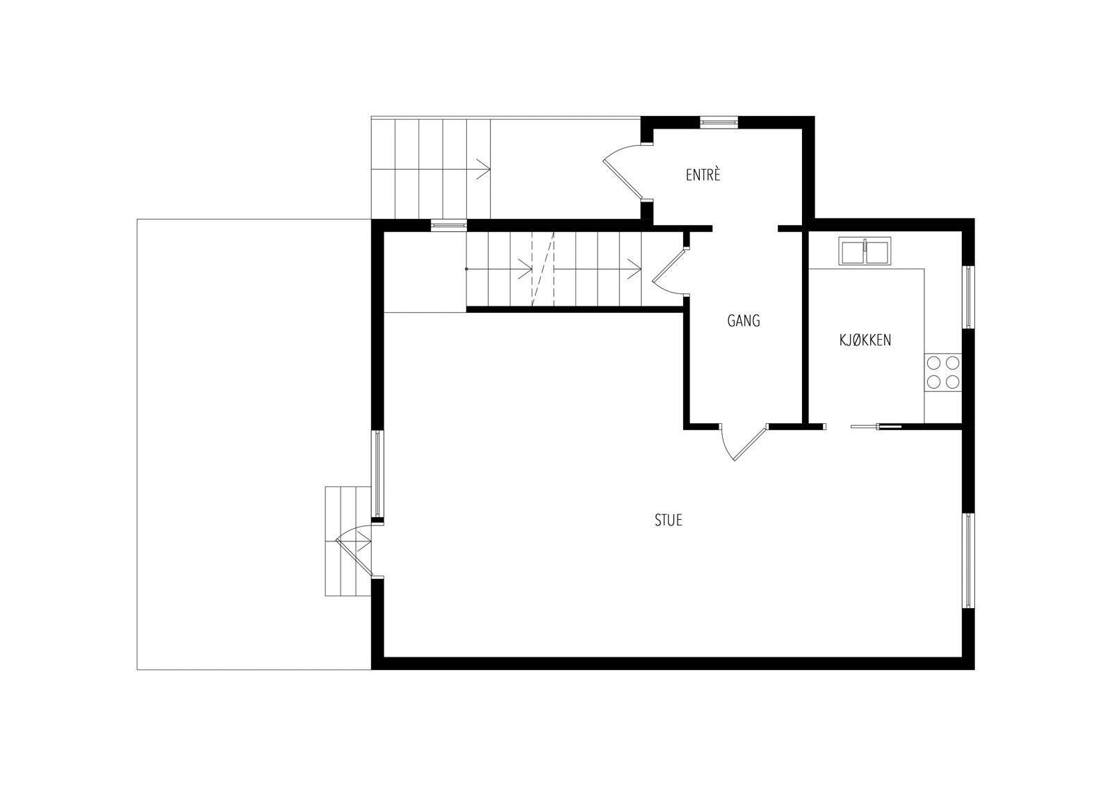 Plantegning første etasje. Galleribilde