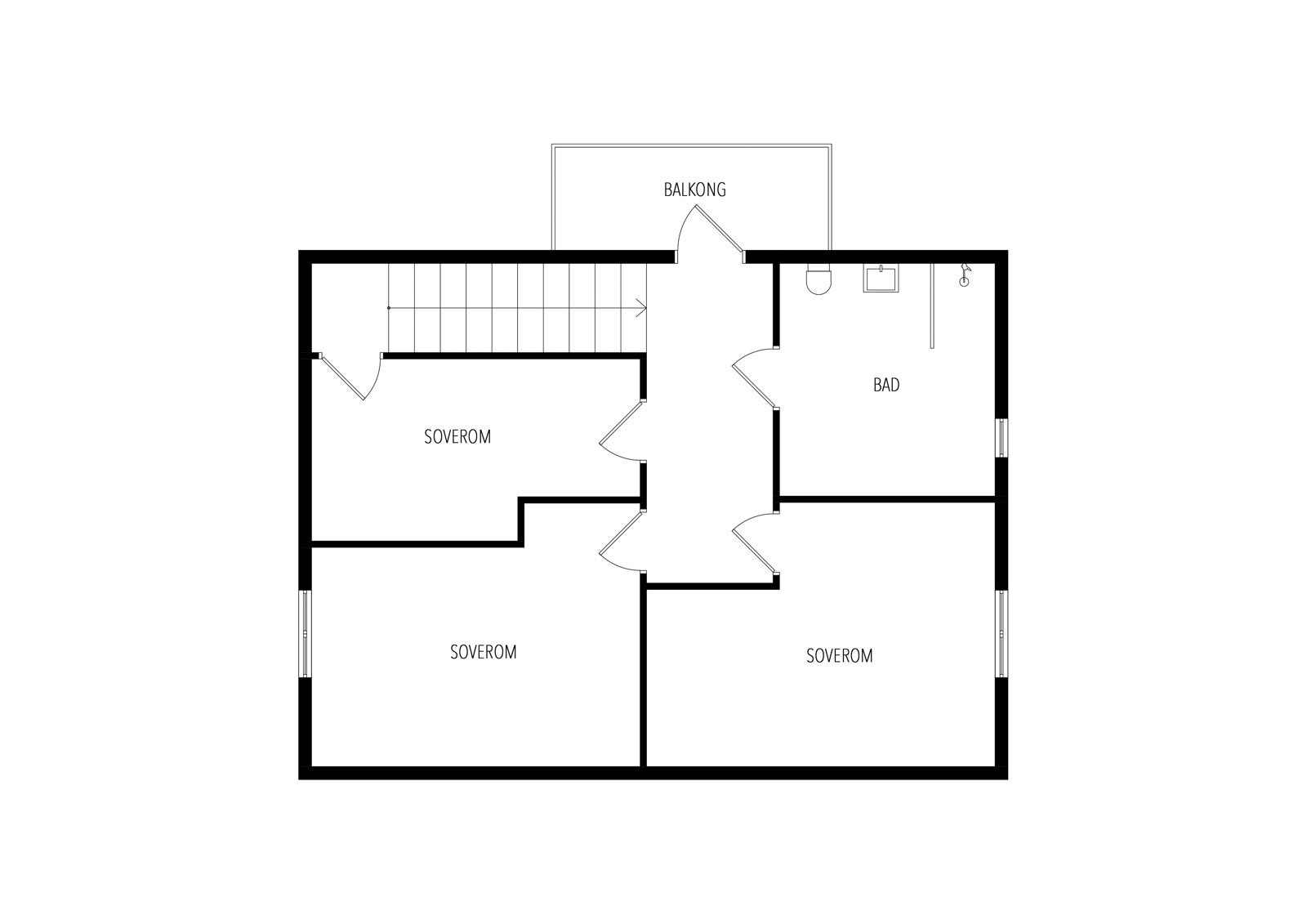 Plantegning andre etasje. Galleribilde