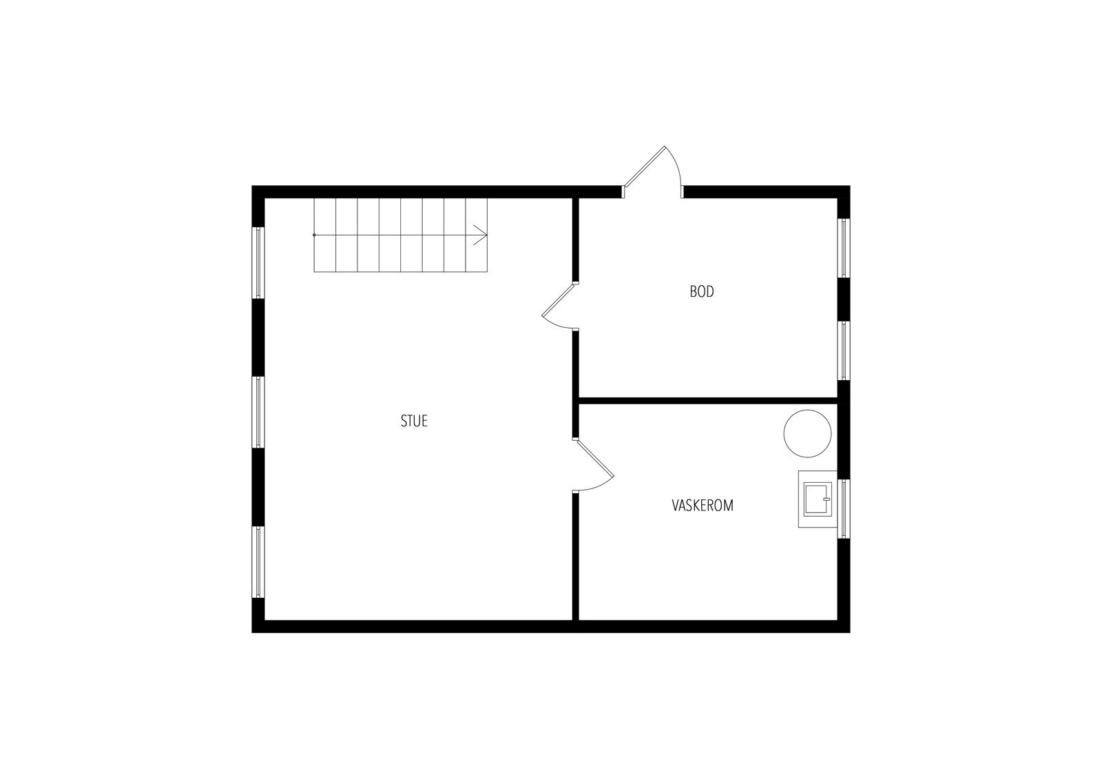 Plantegning underetasje. Galleribilde