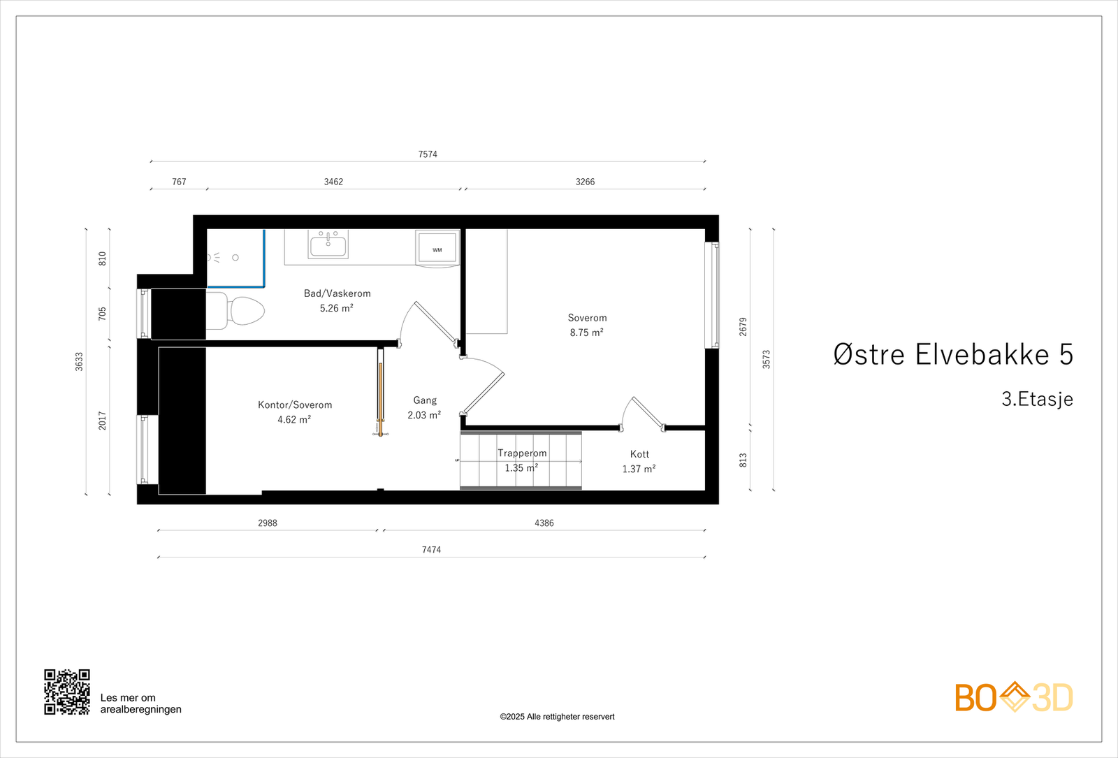 Plantegning 3. etasje. Galleribilde