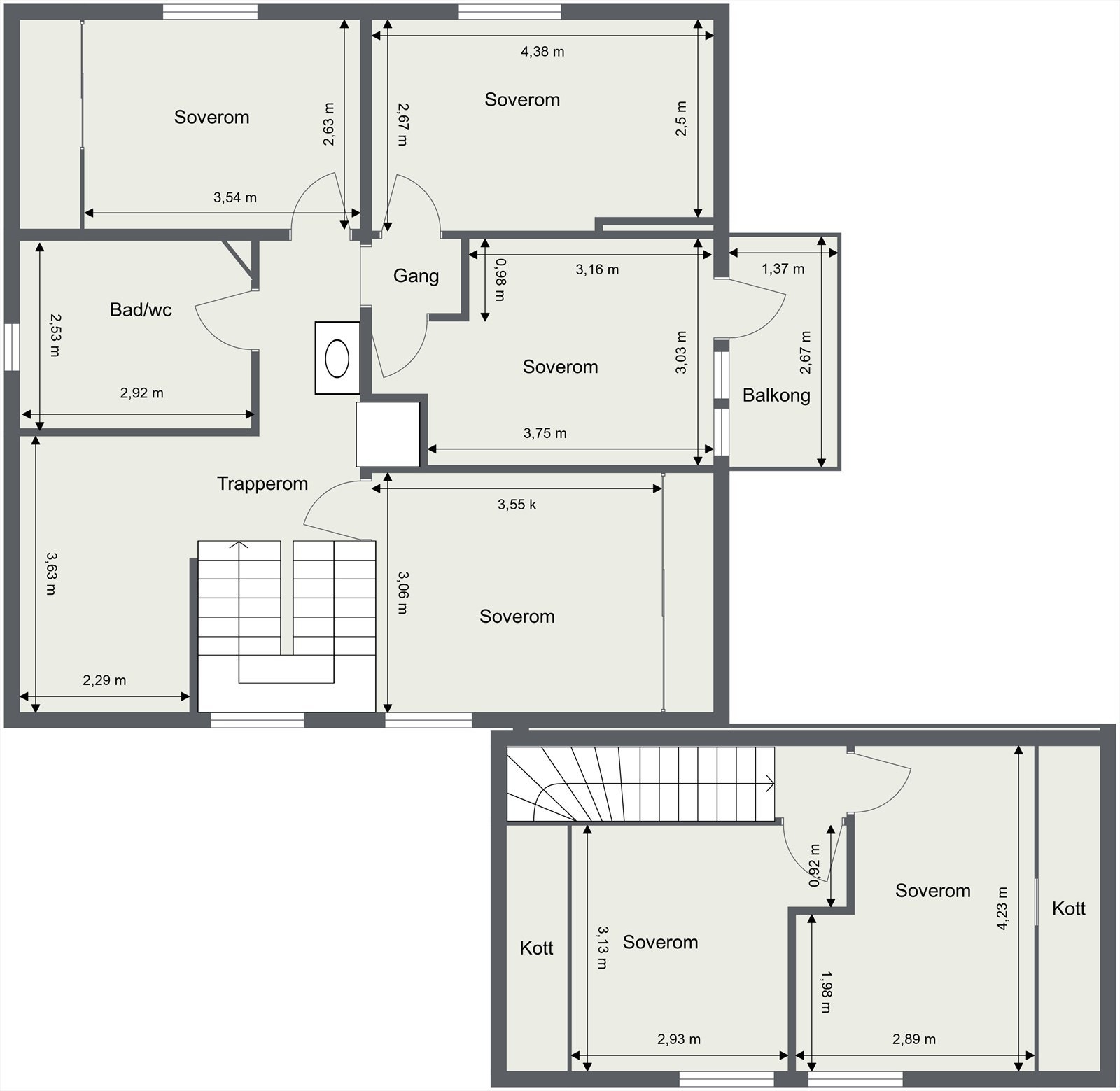 Plantegning 2. etasje Galleribilde