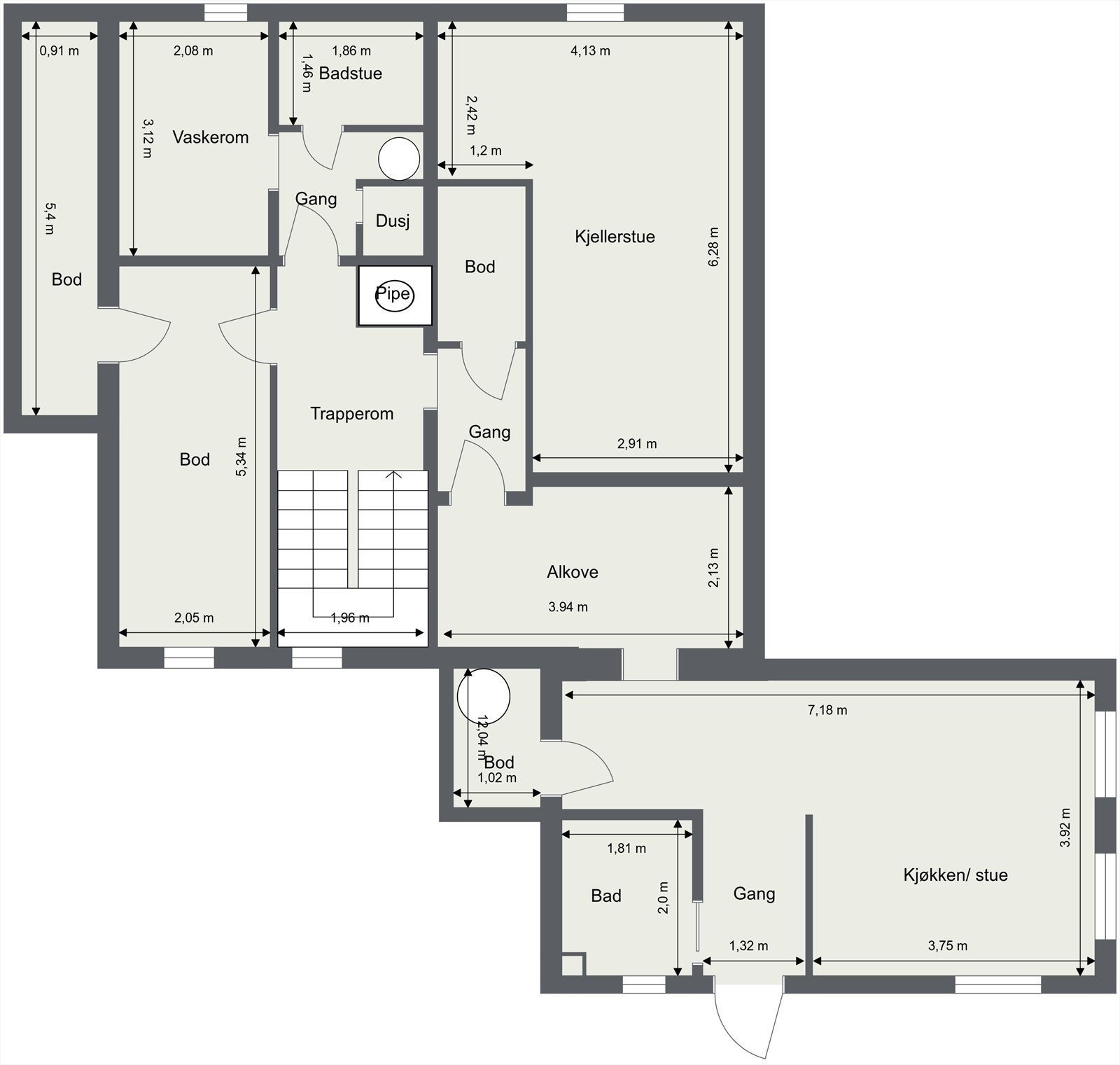 Plantegning underetasje Galleribilde