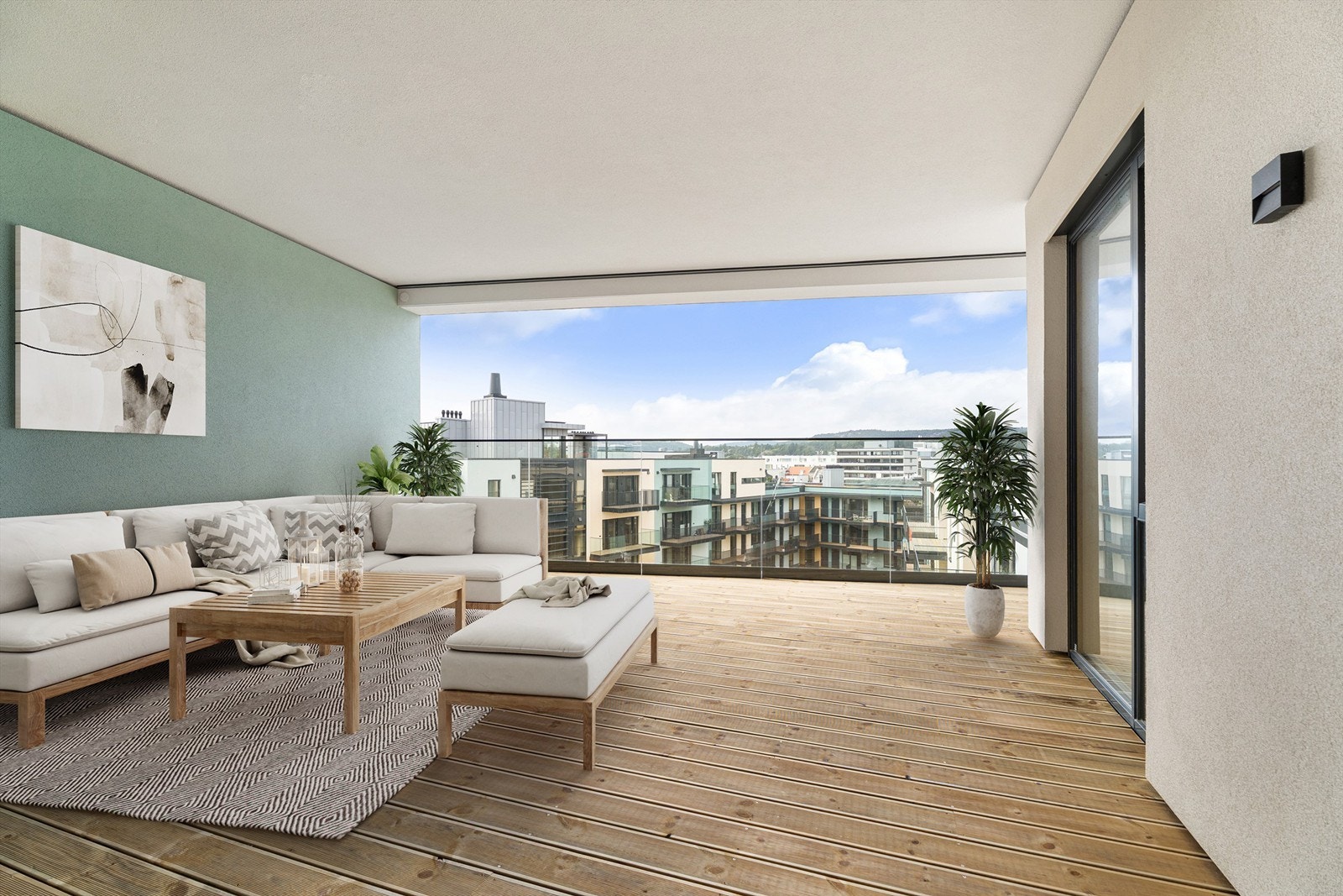 Stor overbygd terrasse Galleribilde