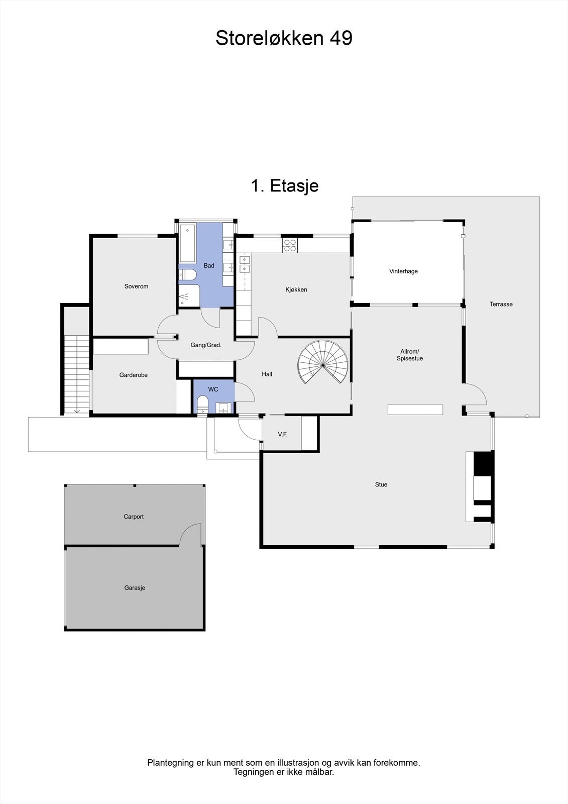 2 D plantegning 1. etasje Galleribilde