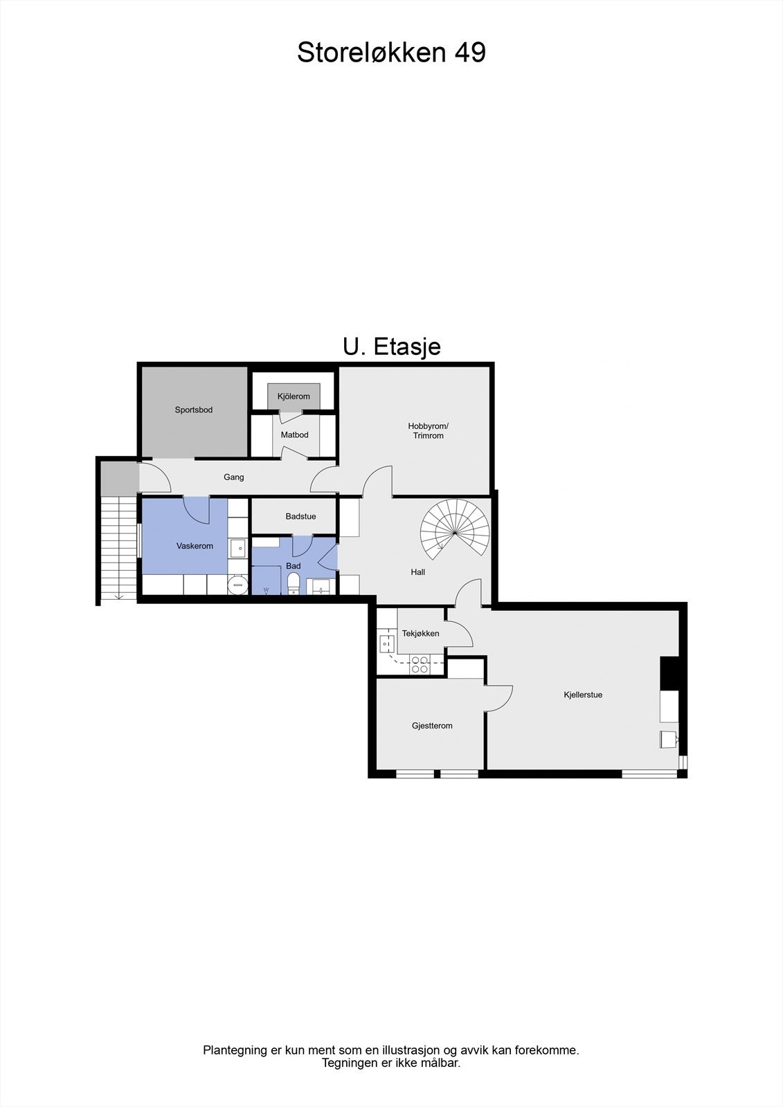 2 D plantegning underetasje Galleribilde