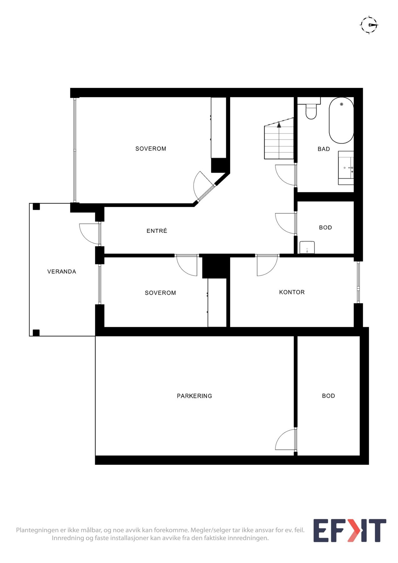 Boligens planløsning - 1.etasje. Galleribilde