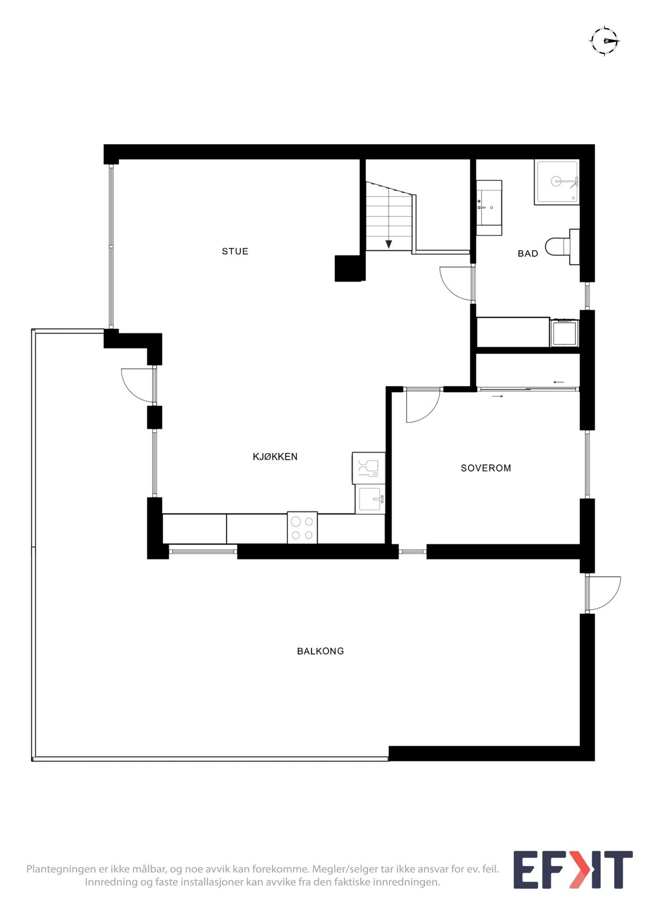 Boligens planløsning og utforming - 2.etasje. Galleribilde