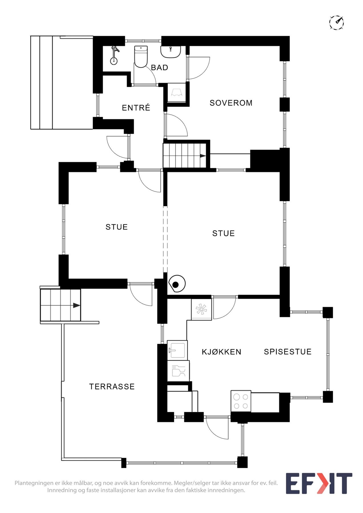 2D Plantegning - 1.etasje. Galleribilde