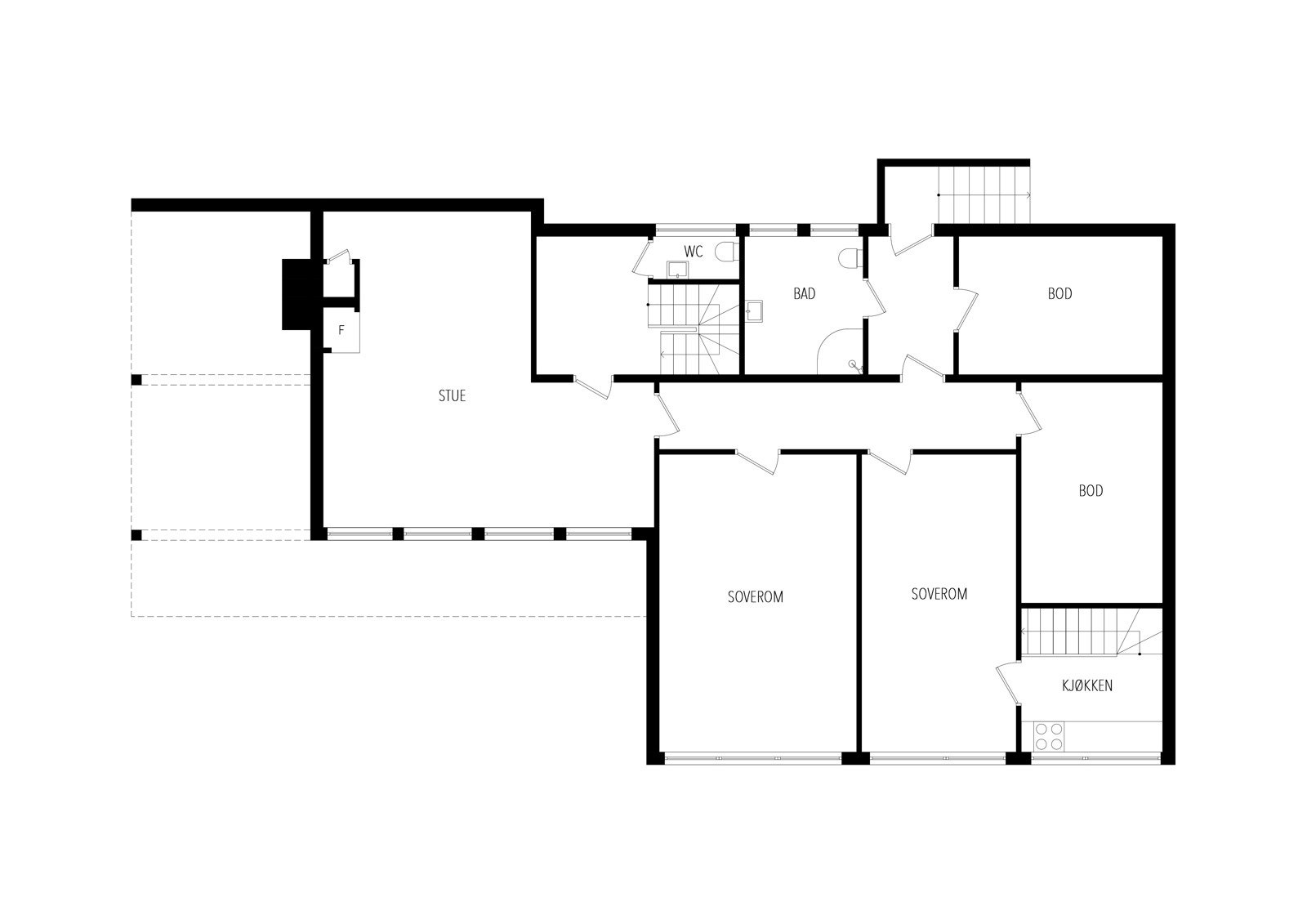 Plantegning underetasje. Galleribilde