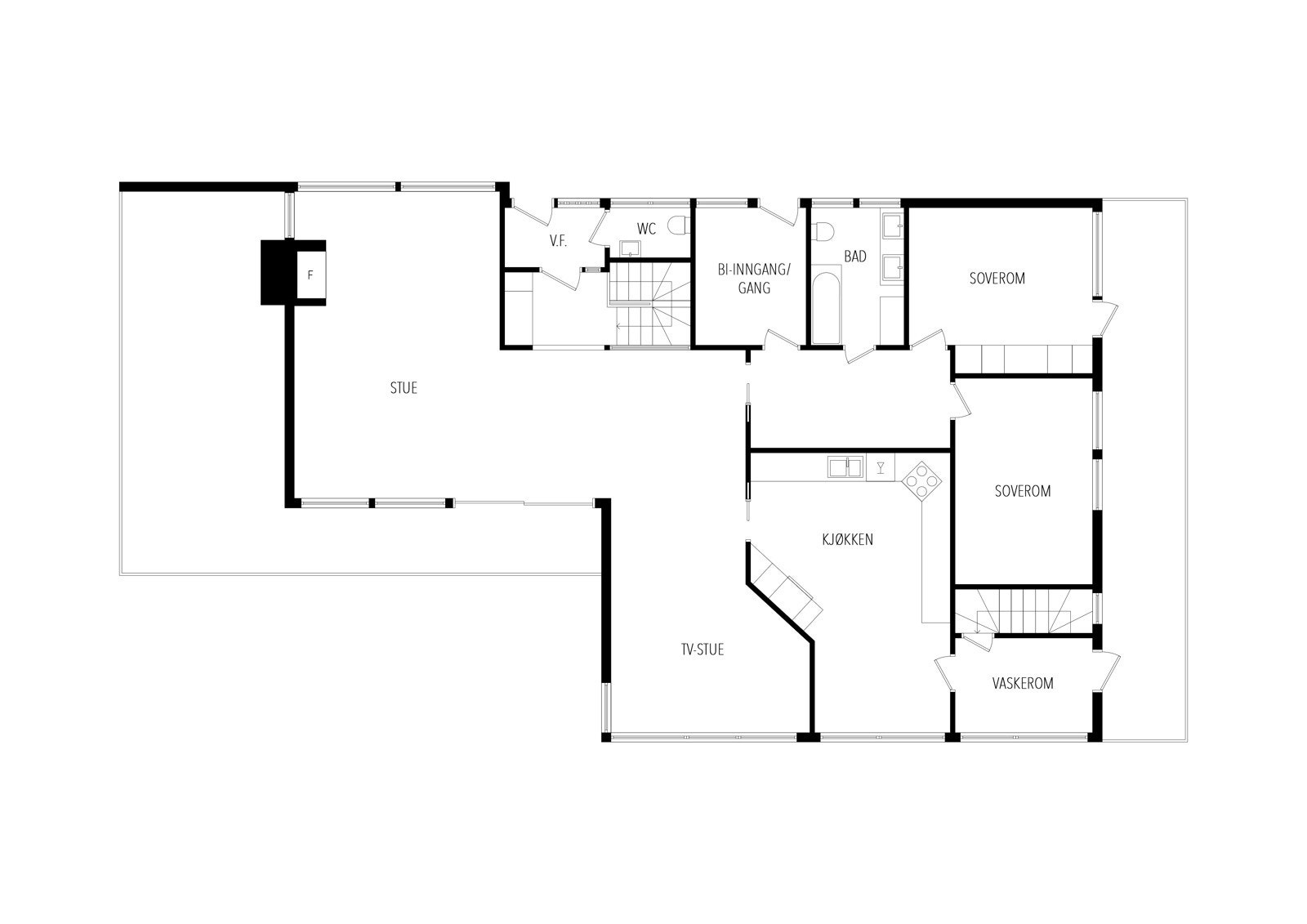 Plantegning første etasje. Galleribilde