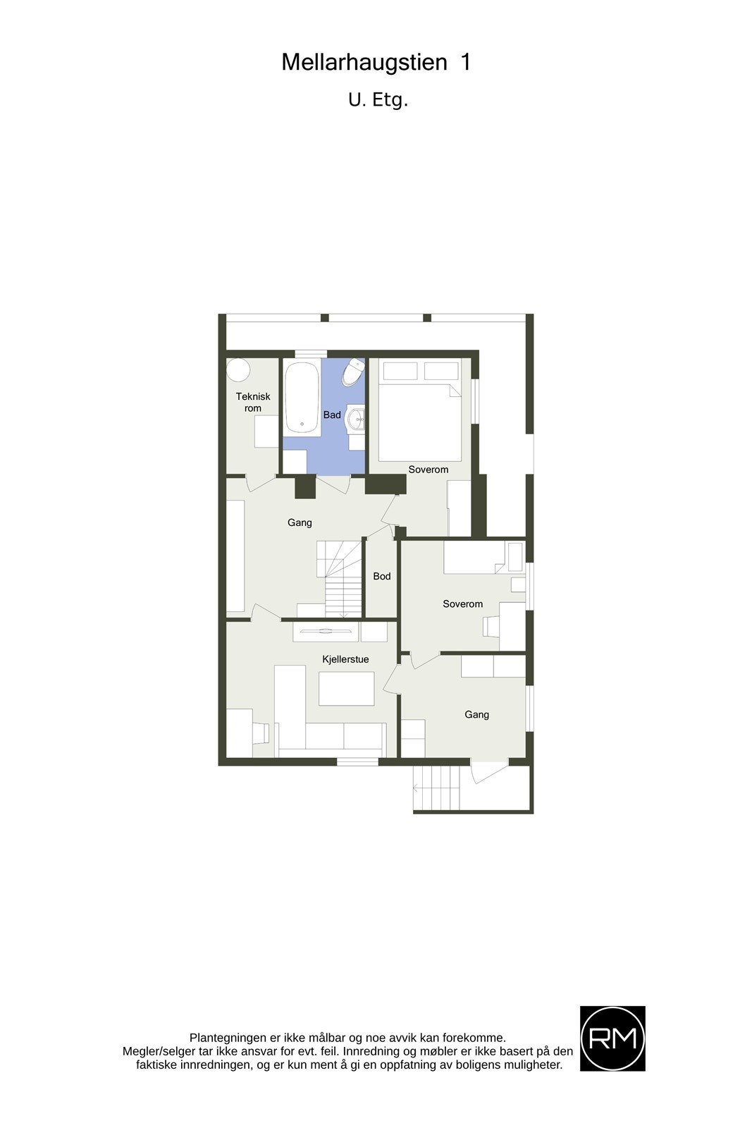 Plantegning underetasje Galleribilde