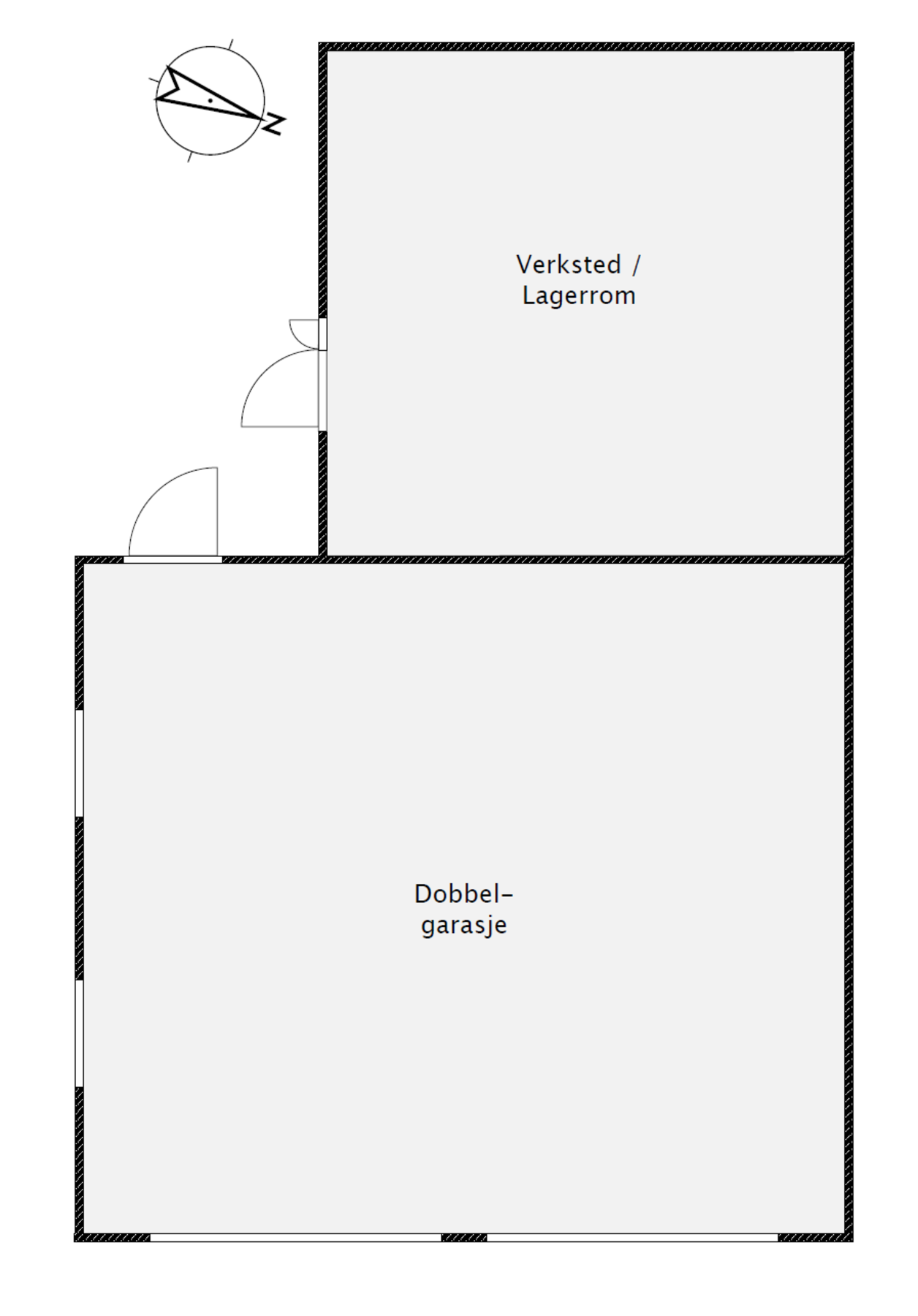 Planskisse garasje. Galleribilde
