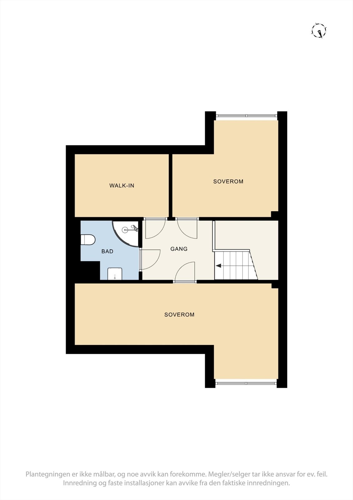 Plantegning av loftsetasjen. Galleribilde