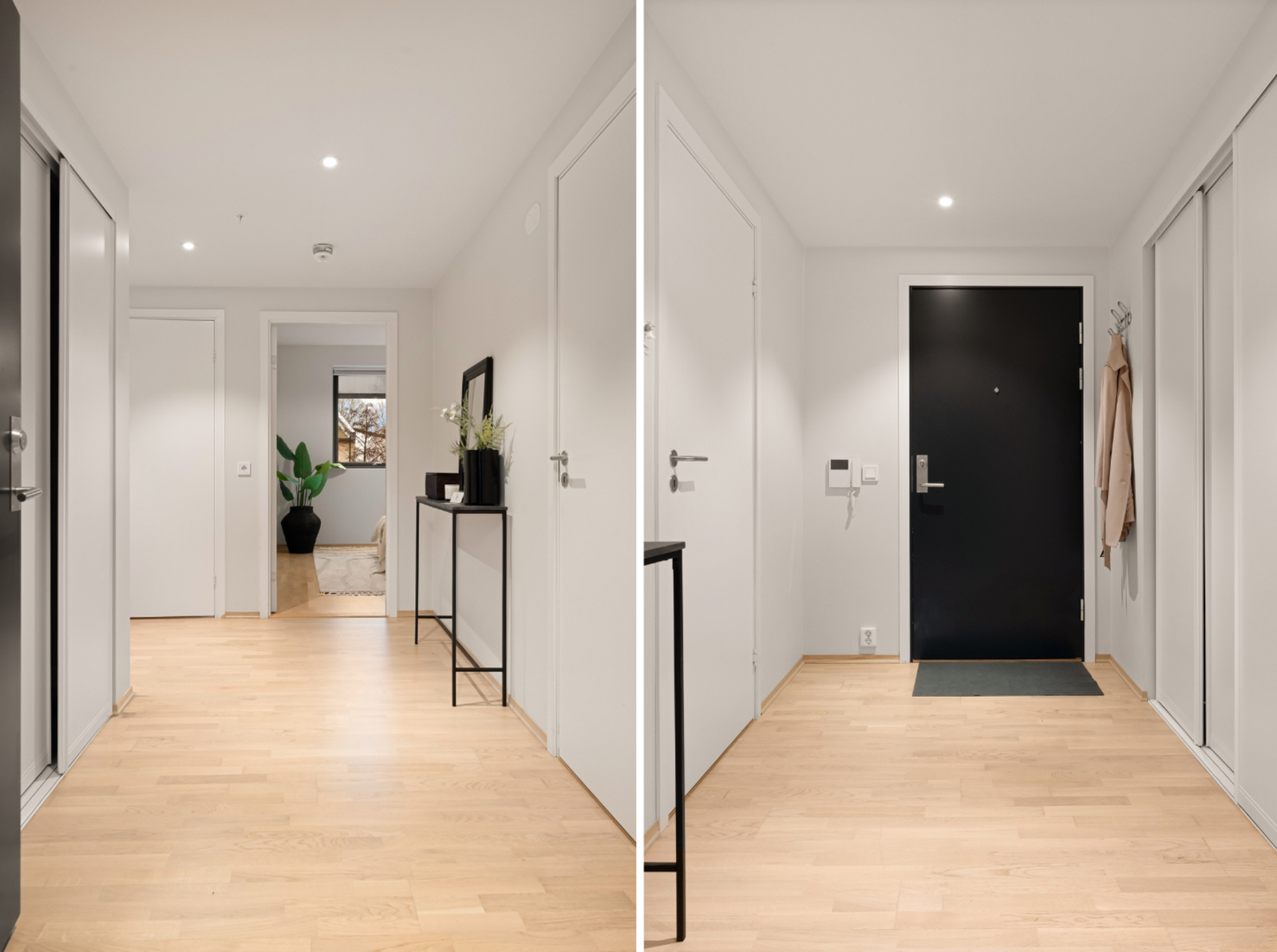 Lys entré med god plass, yttertøyet henger du fra deg bak lukkede dører Galleribilde