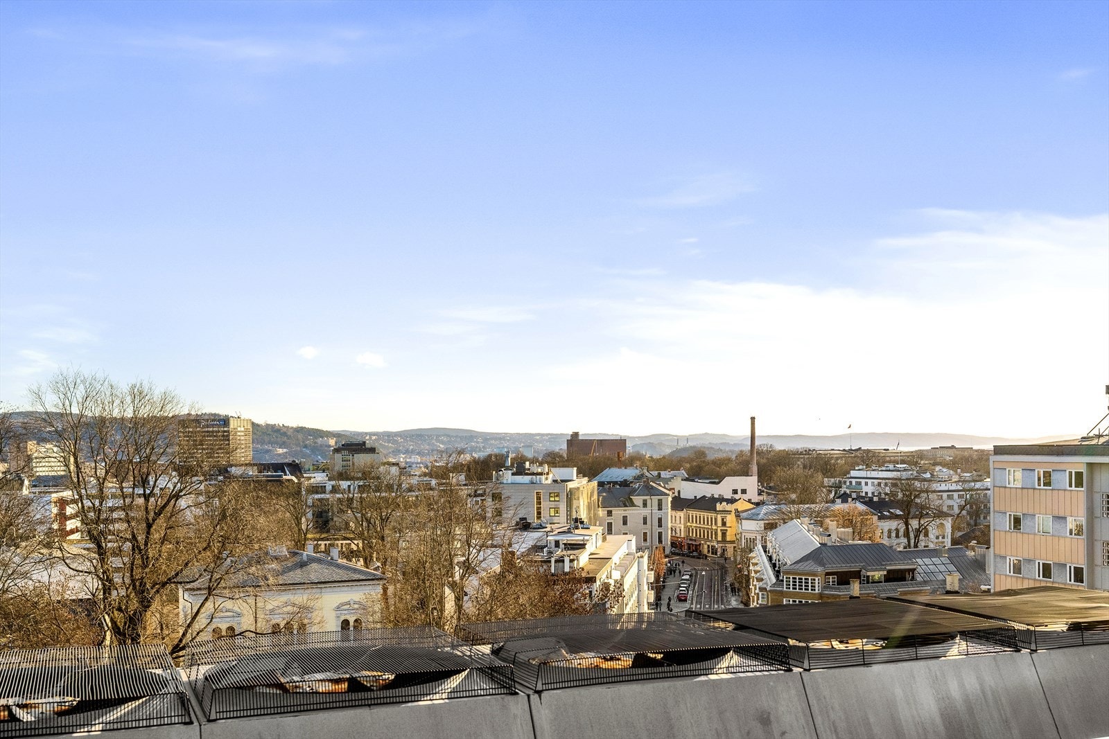 Utsikt fra felles takterrasse. Galleribilde
