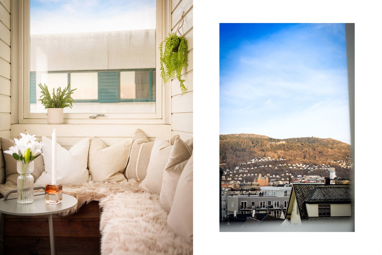 Koselig balkong med sitte krok, her kan du nyte kaffe`n og utsikten. Galleribilde