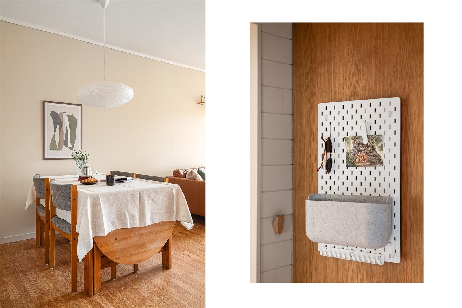 I stuen er det plass til både spisebord og en stor sofa. Galleribilde