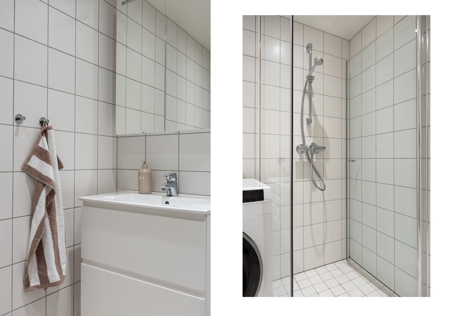 Badet har opplegg for vaskemaskin. Galleribilde