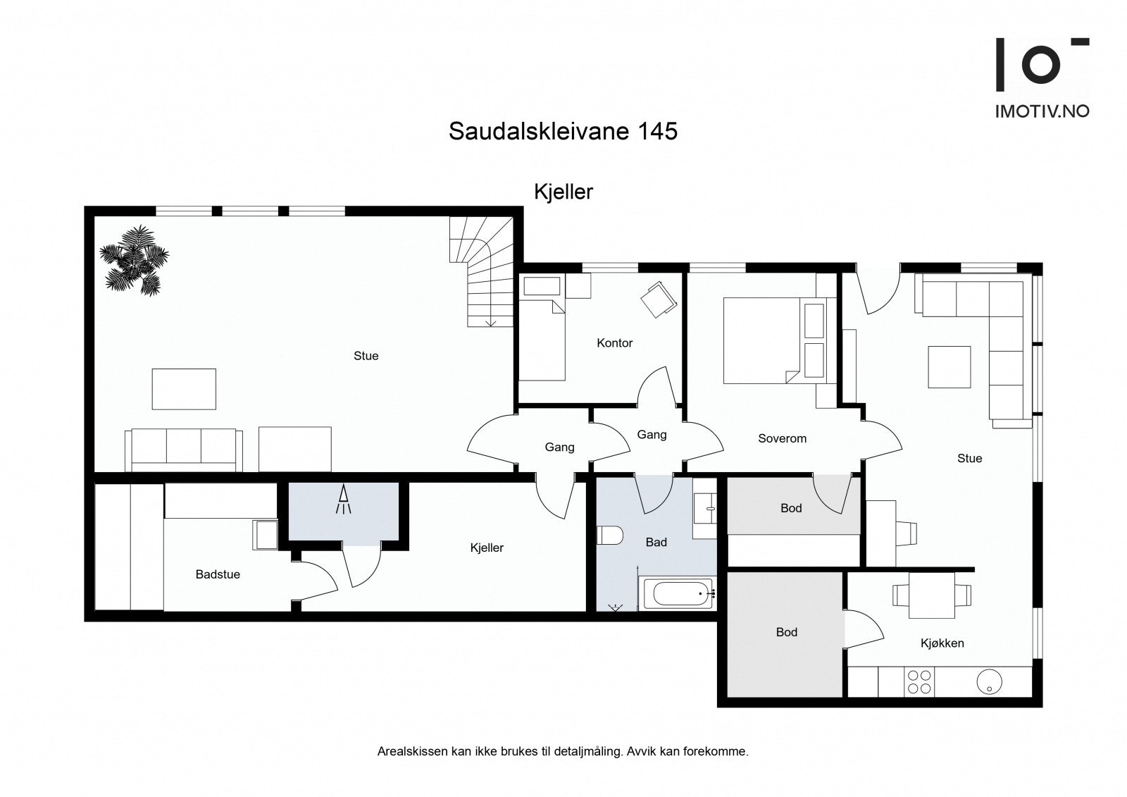 Underetasje med hybel. Galleribilde