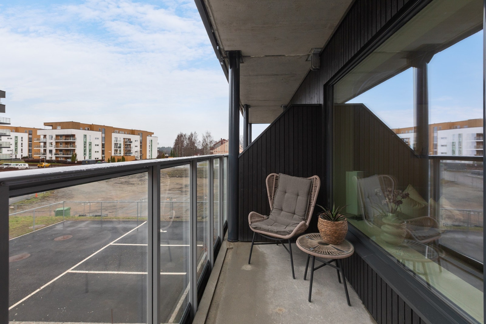 Balkongen har utebelysning Galleribilde