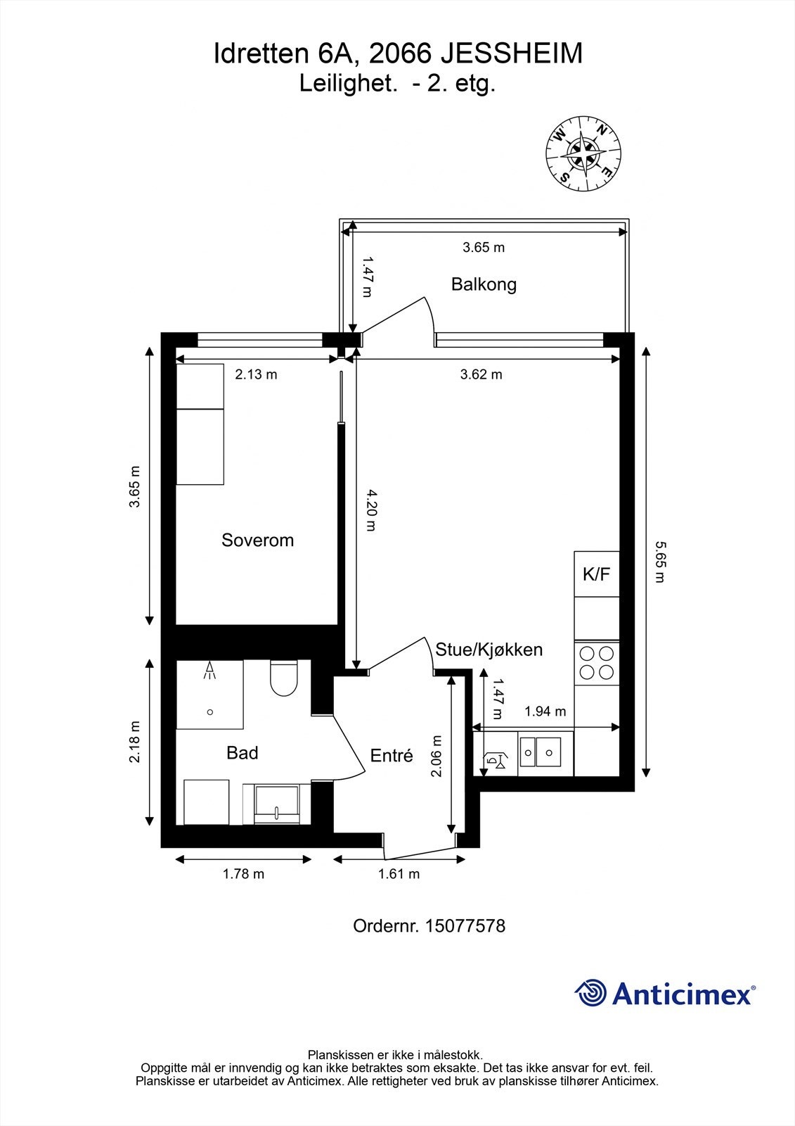 Plantegning-Leilighet. - 2. etg. Galleribilde