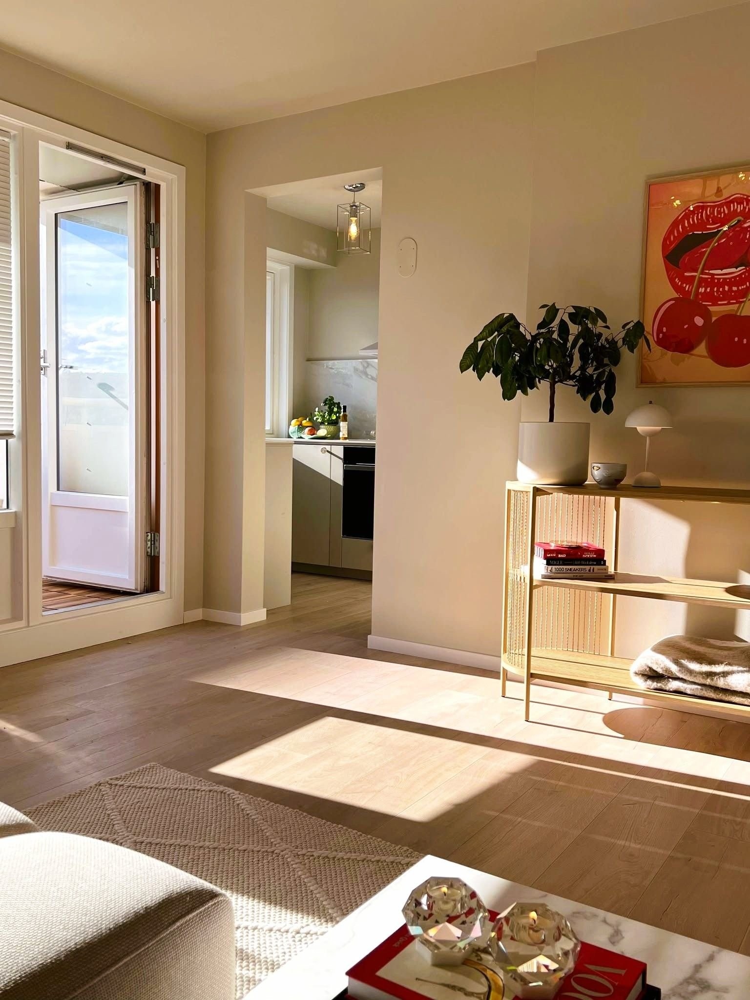 Ettermiddagslyset i leiligheten er helt nydelig Galleribilde