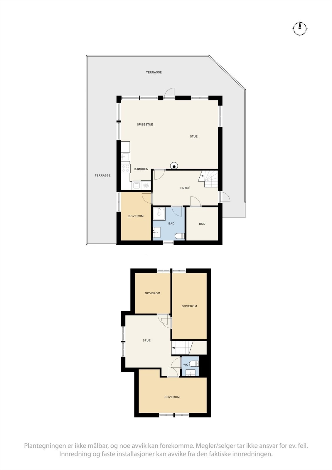 Plantegningen for hele fritidsboligen. Galleribilde