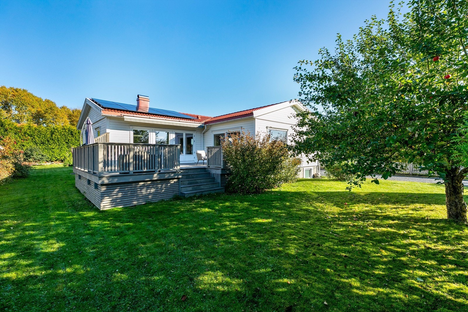 Tomten er på 991 kvm. og pent opparbeidet med en planert, lettstelt hage. Galleribilde