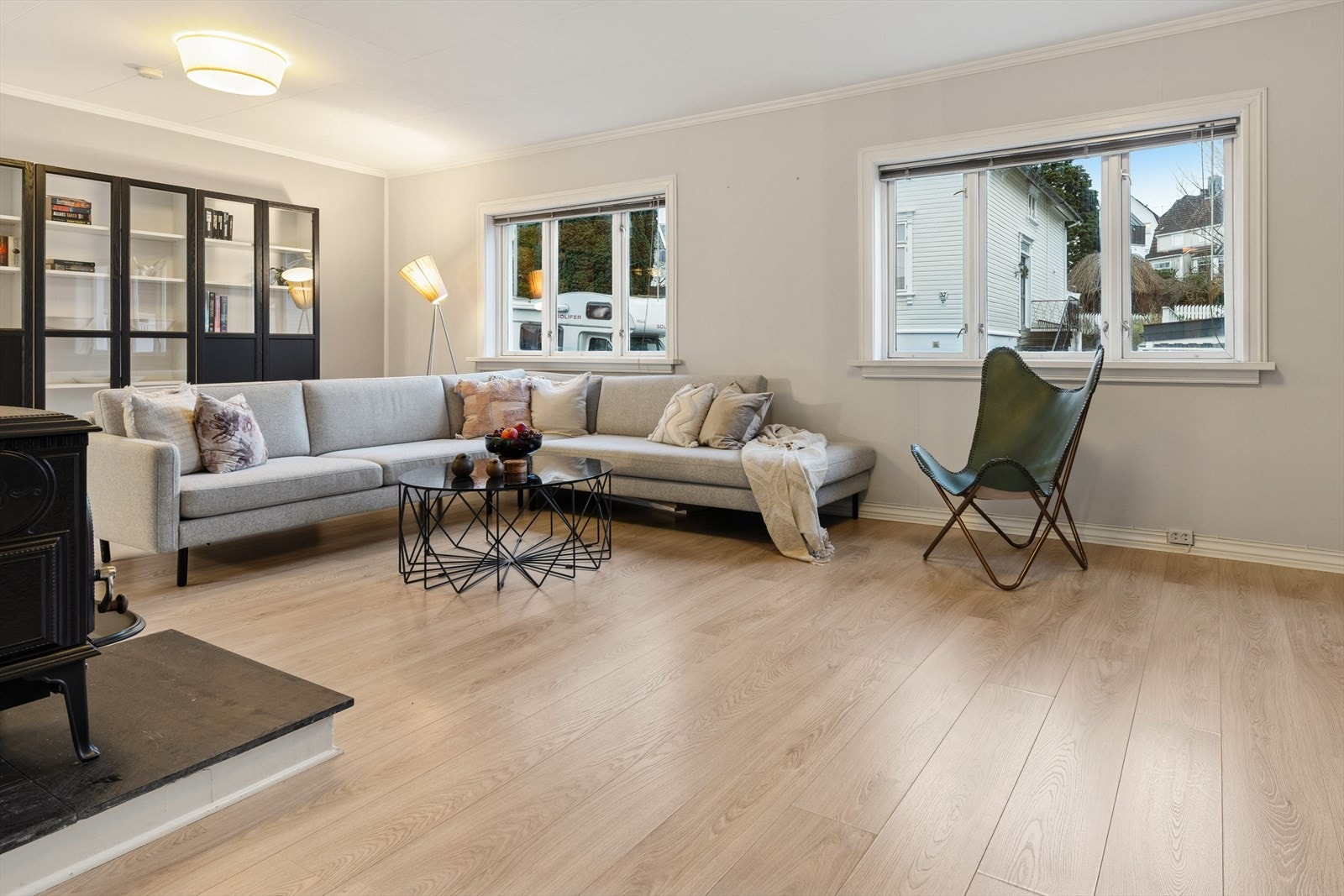 Leiligheten er holdt i lyse og duse farger. Galleribilde