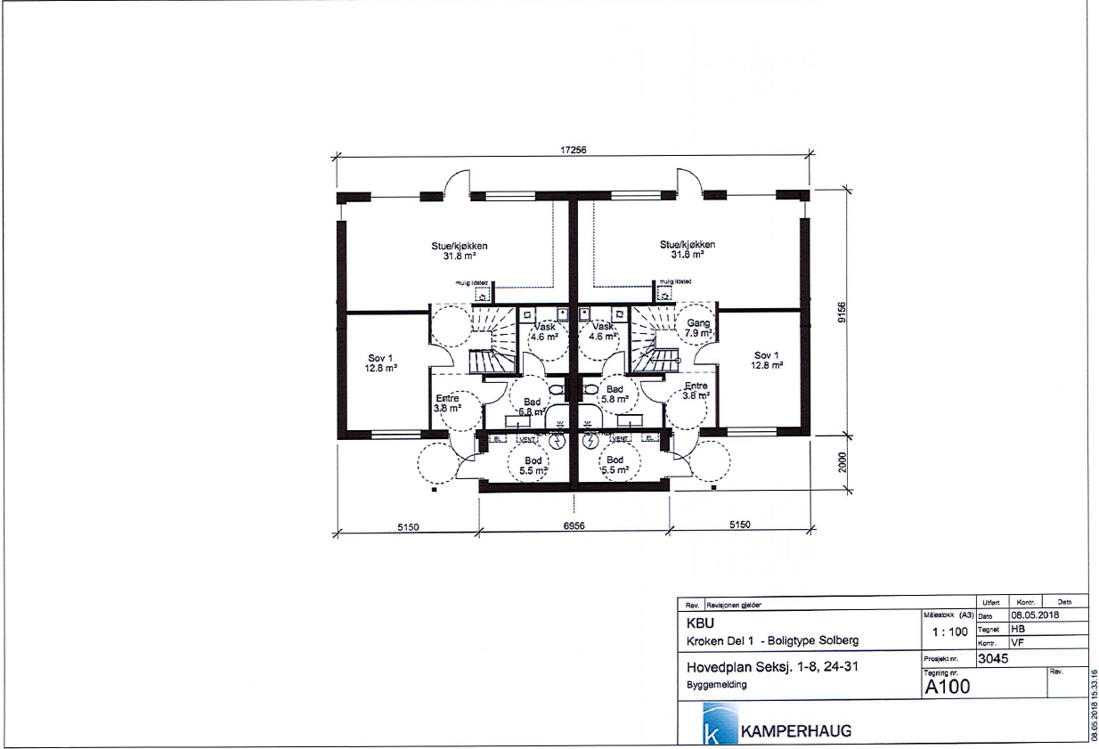 Plantegning 1. etasje. Boligen til høyre. Galleribilde