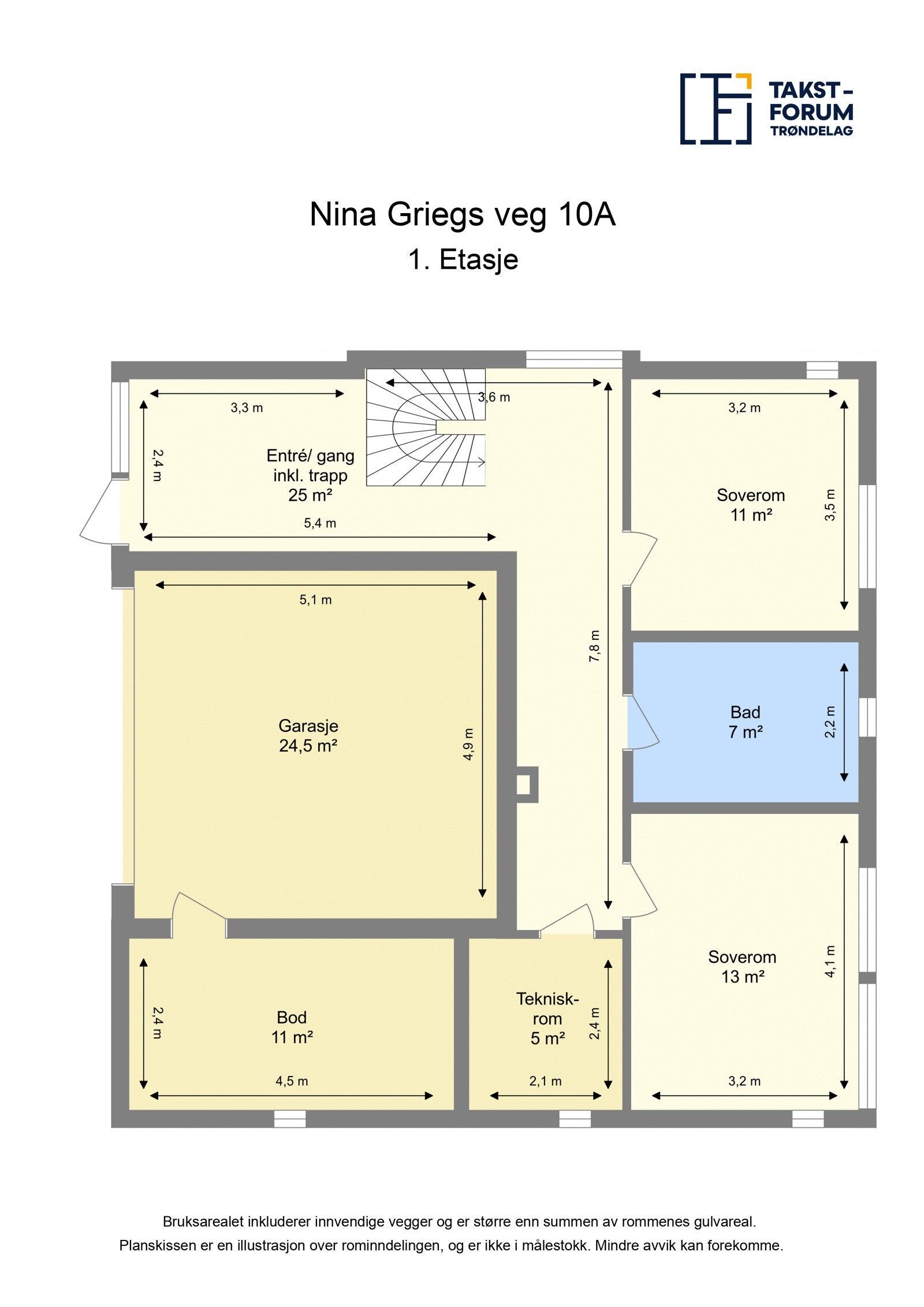 Planskisse 1. etasje. Galleribilde