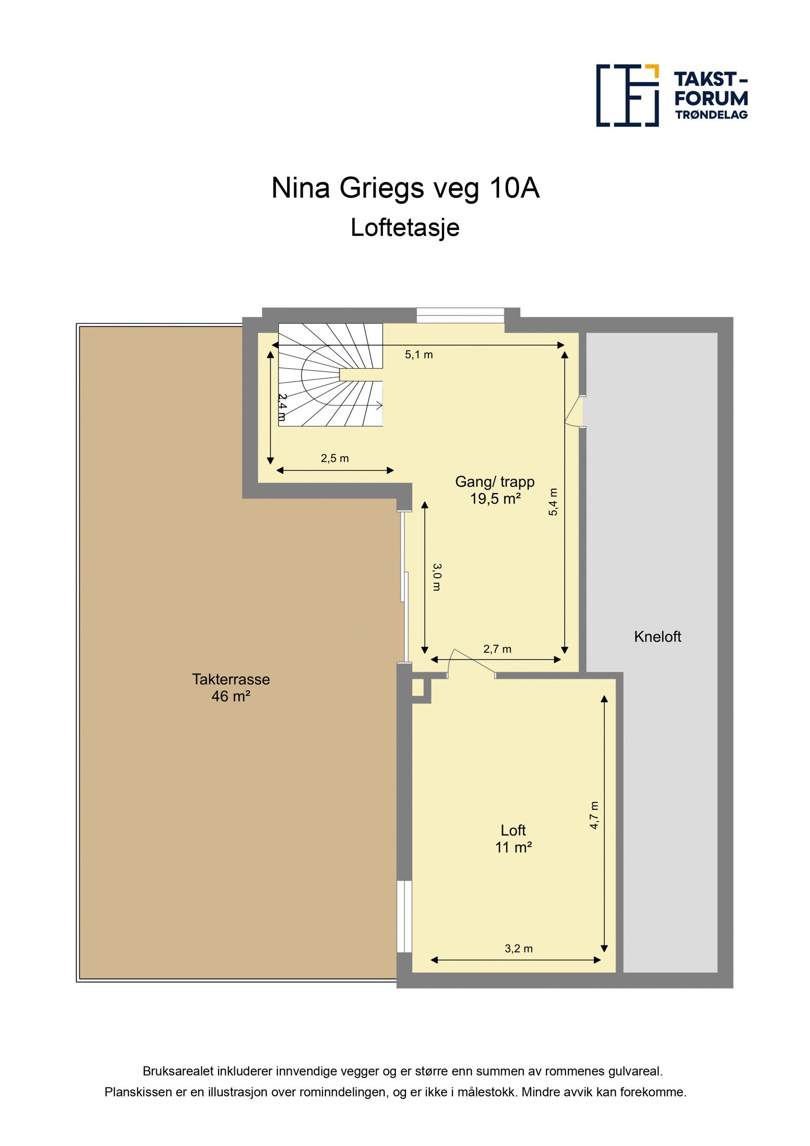 Planskisse loftsetasjen. Galleribilde