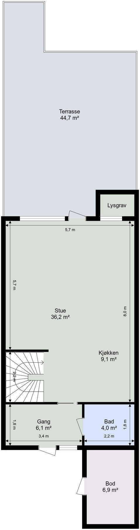 Planskisse 1.etasje. Galleribilde