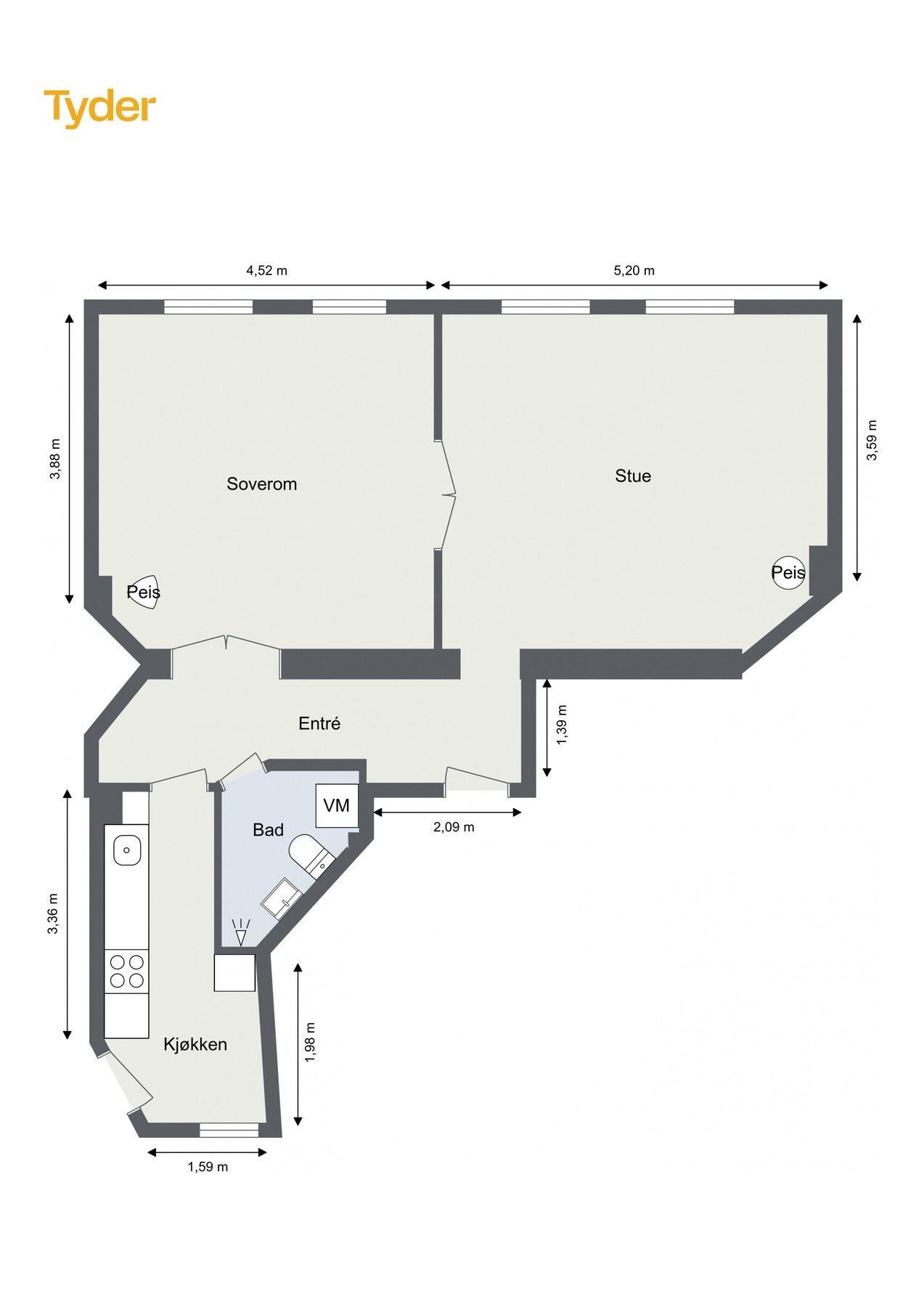 Planskisse Galleribilde