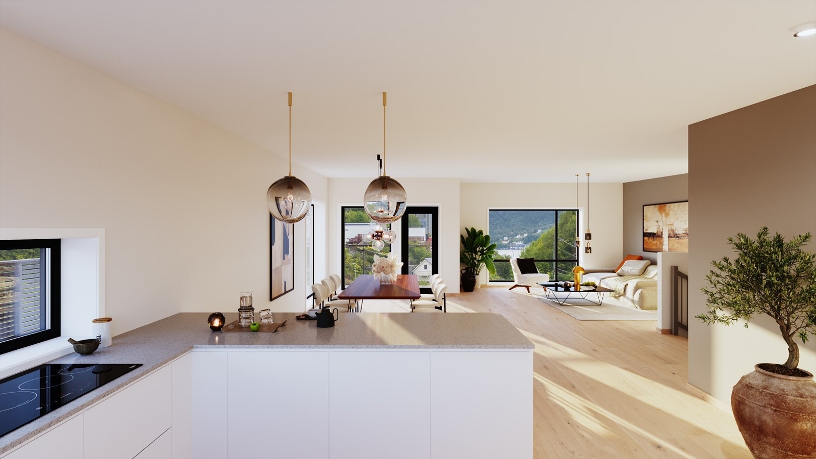 Det leveres gjennomgående gode kvaliteter og løsninger i boligen. Galleribilde