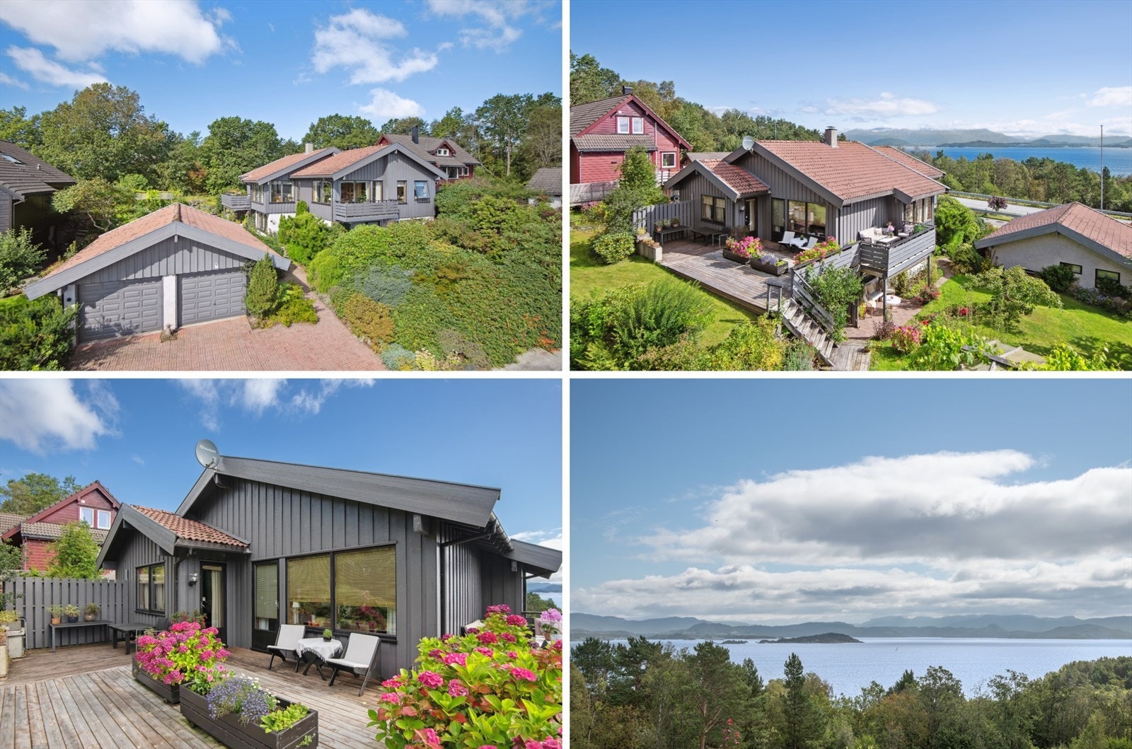 Eiendommen har flott utsikt over nærliggende landskap og sjø. Galleribilde