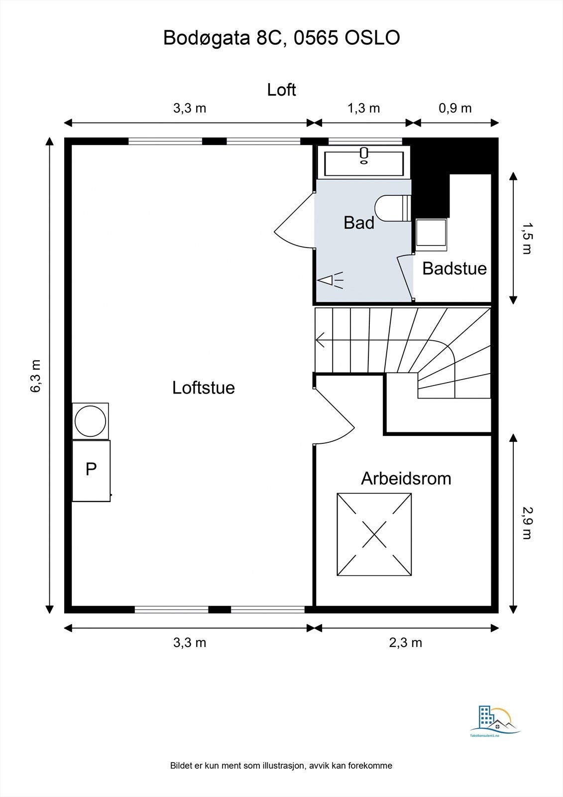 Plantegning 3. etasje Galleribilde