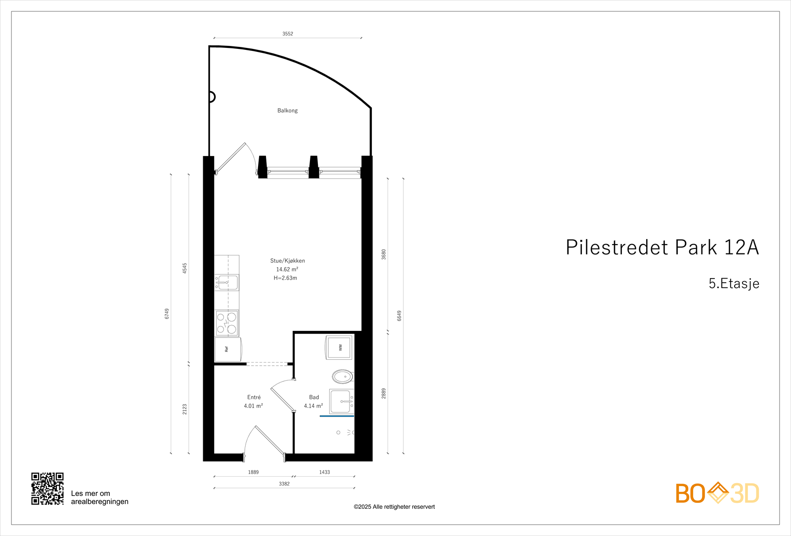 Målsatt plantegning. Galleribilde