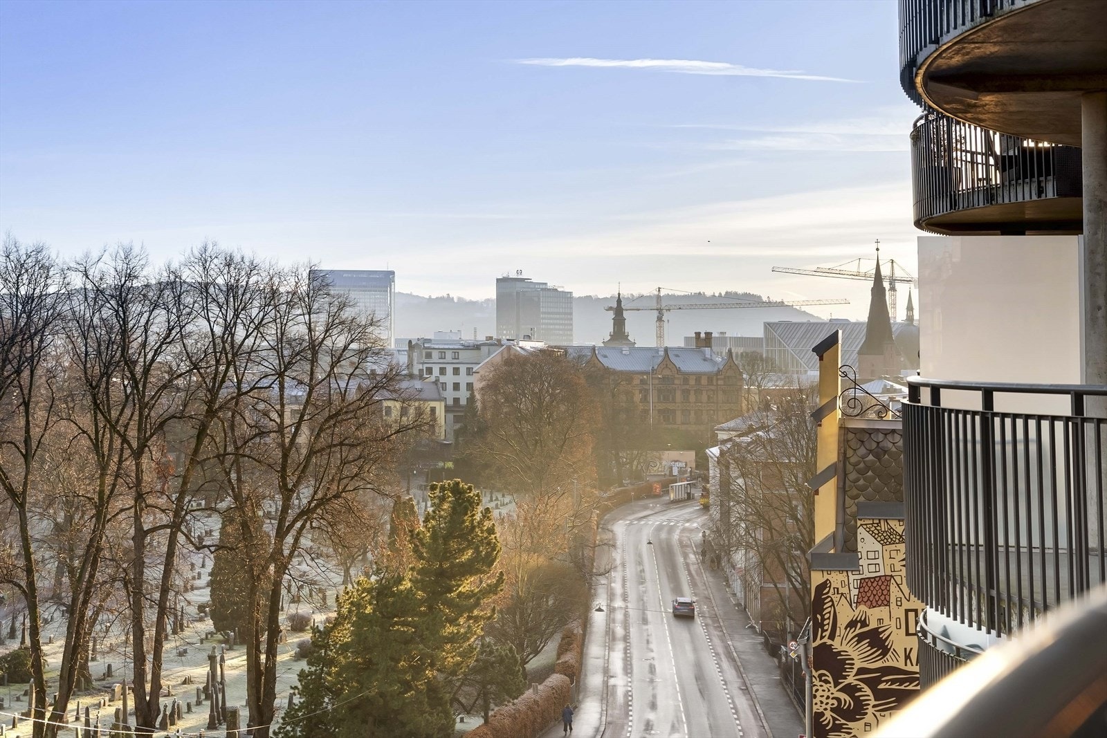 Samt utstikt ned mot Sentrum. Galleribilde